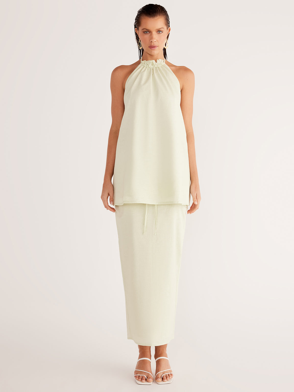 SNDYS Alysse Halter Dress Matcha | Glue Store SNDYS Alysse Halter Dress Matcha | Glue Store