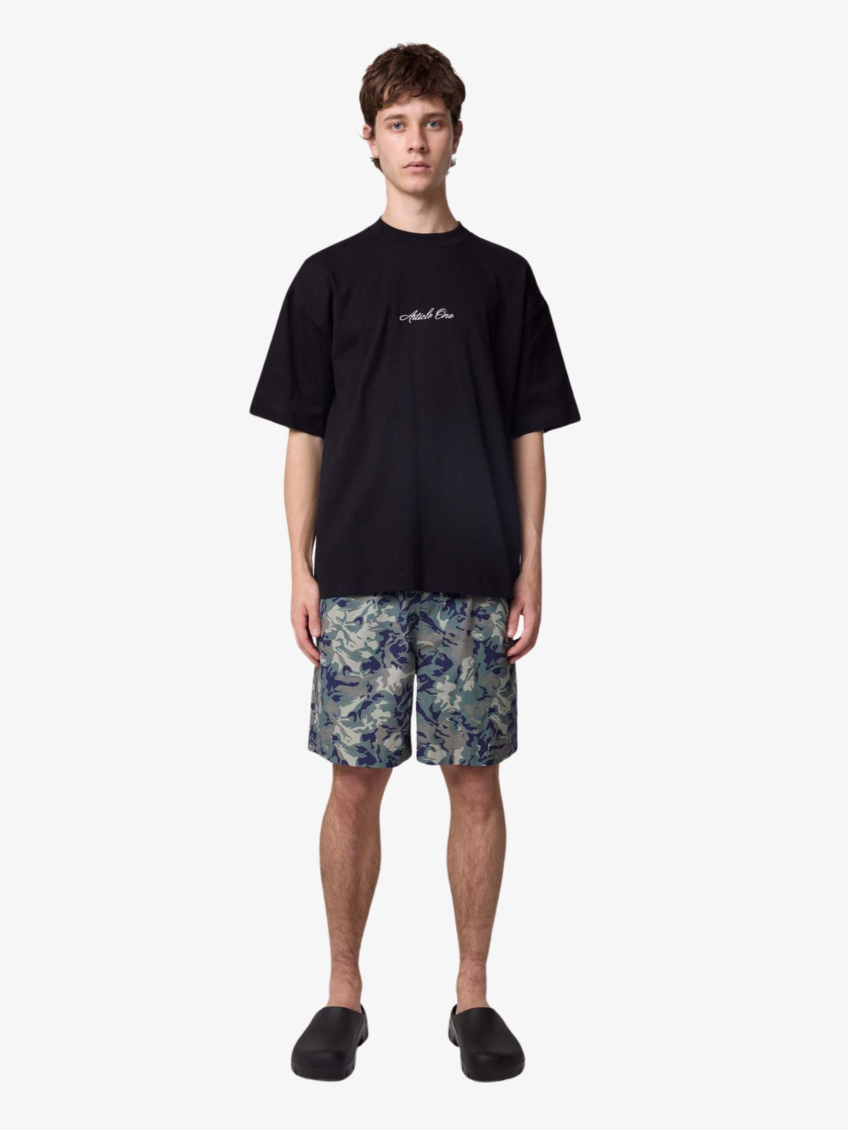 Article One Script Logo Tee | Black/White