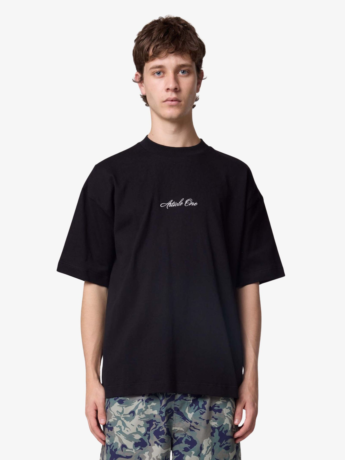 Article One Script Logo Tee | Black/White