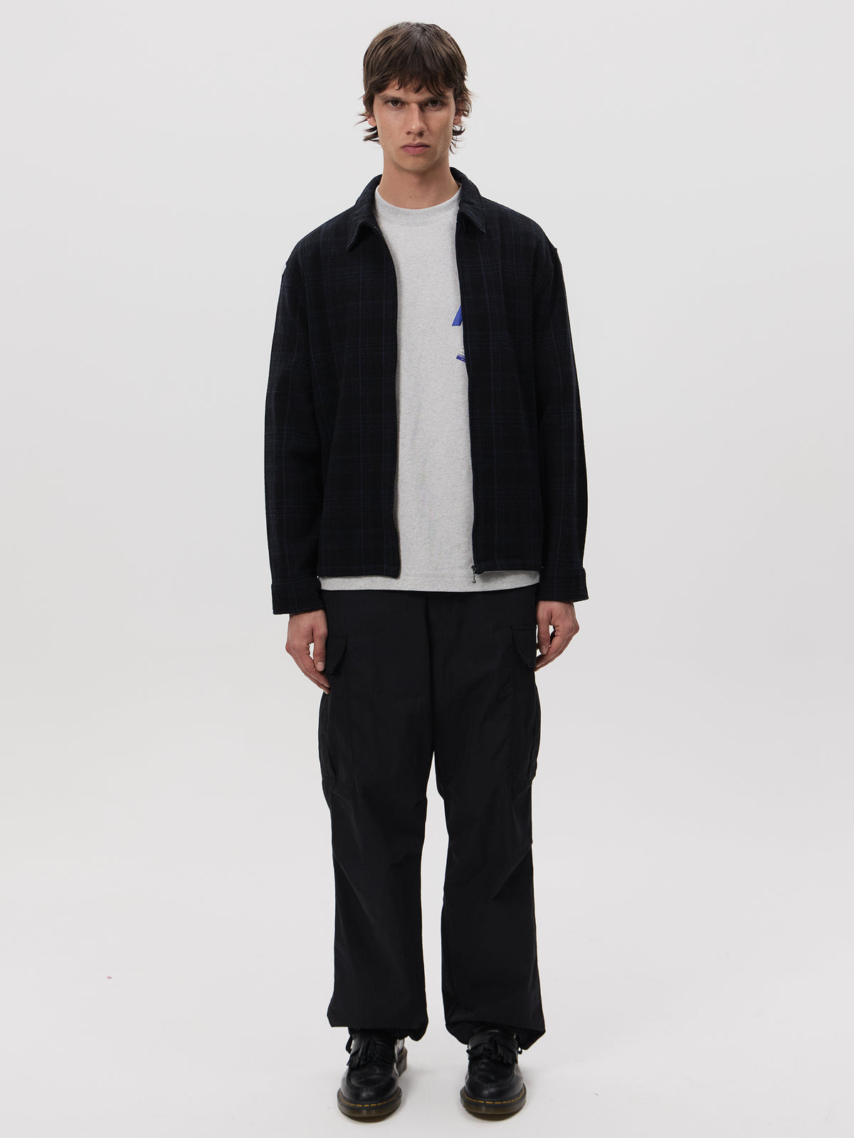 Article One Porter Zip Shirt | Black/Blue