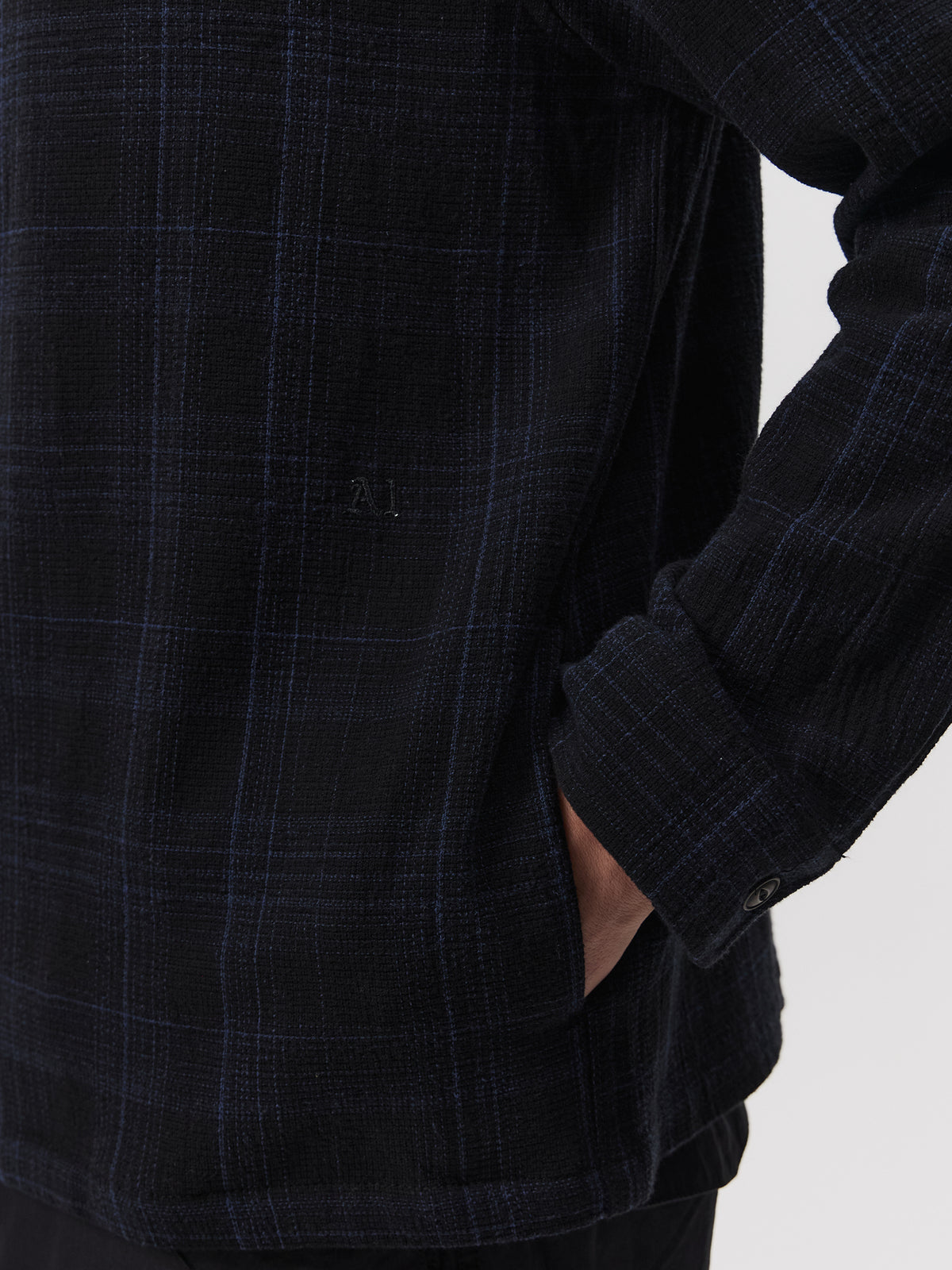 Article One Porter Zip Shirt | Black/Blue