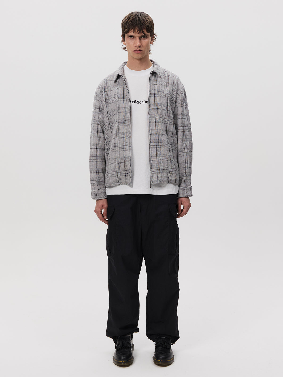 Article One Porter Zip Shirt | Light Grey