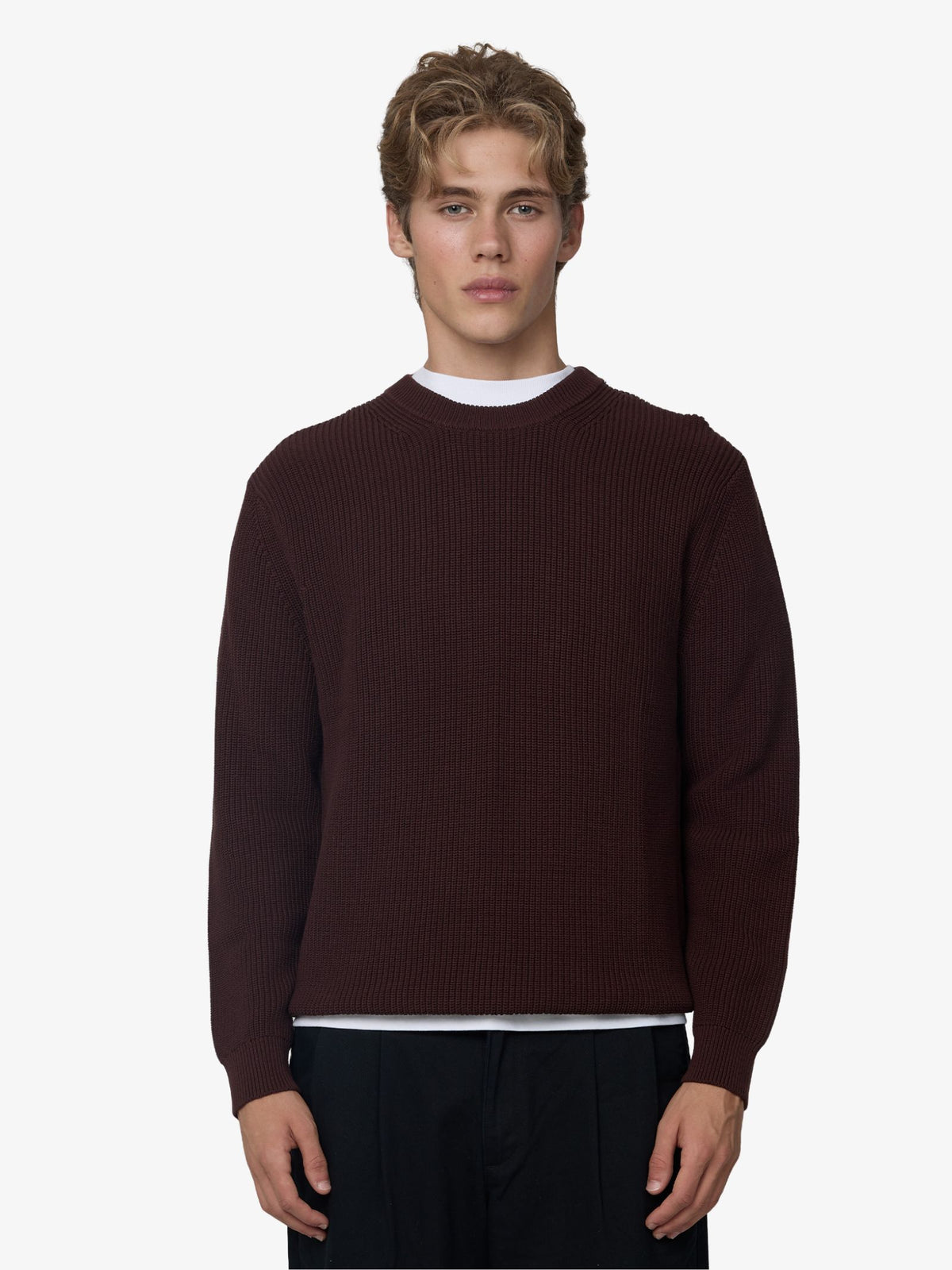 Article One Rib Knit Sweater | Chocolate
