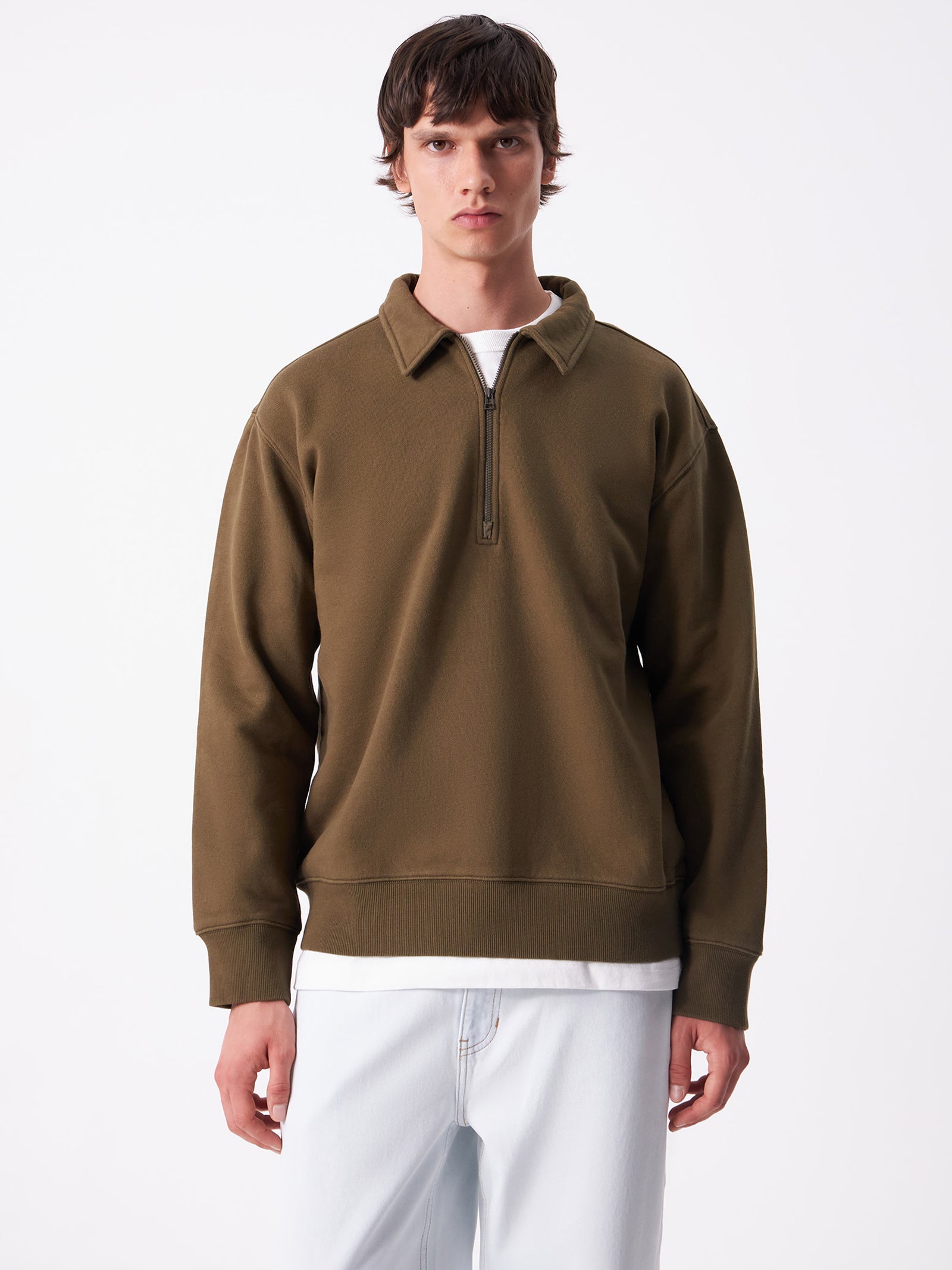 Article Collared Zip Sweat