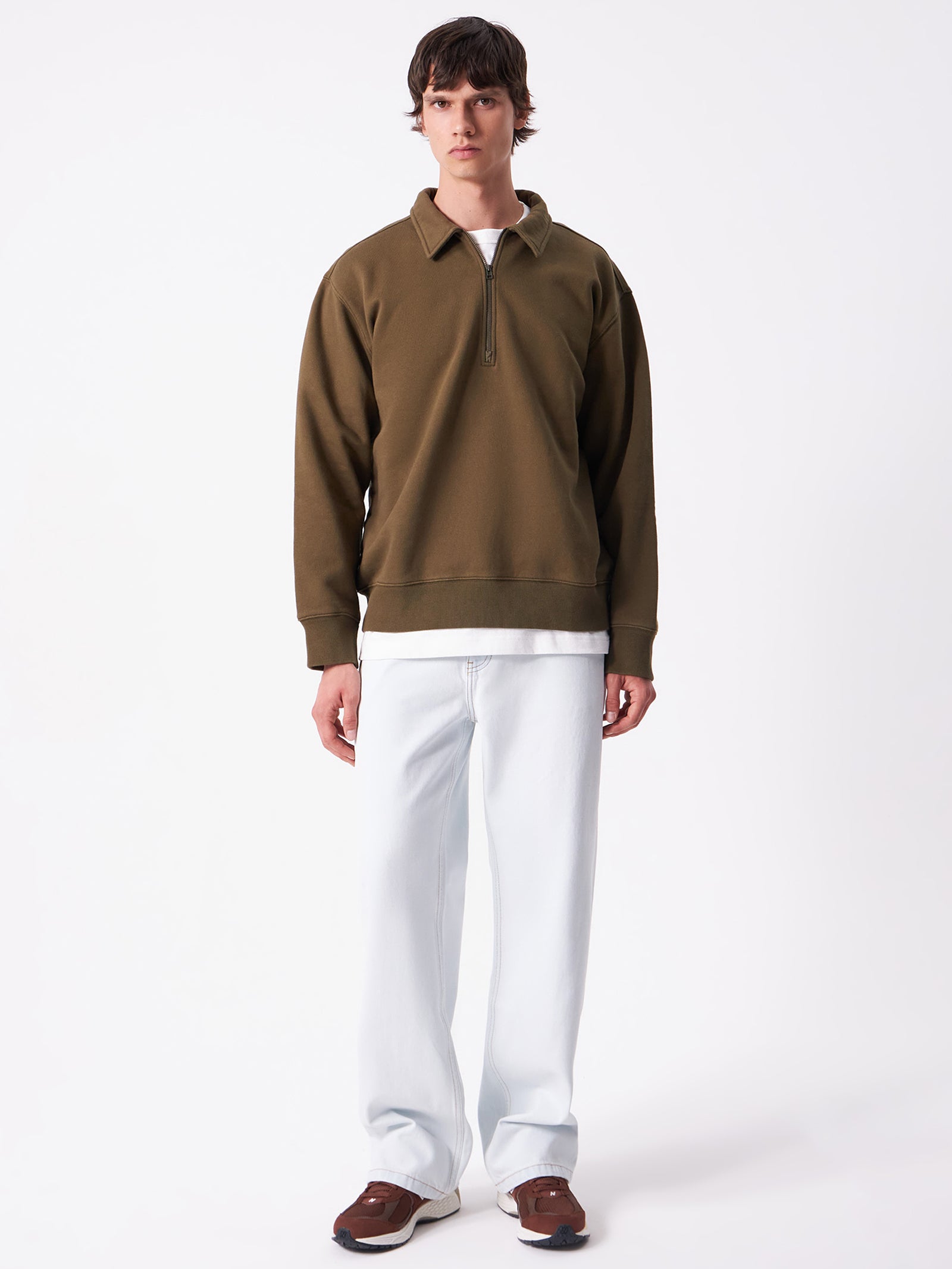 Article Collared Zip Sweat