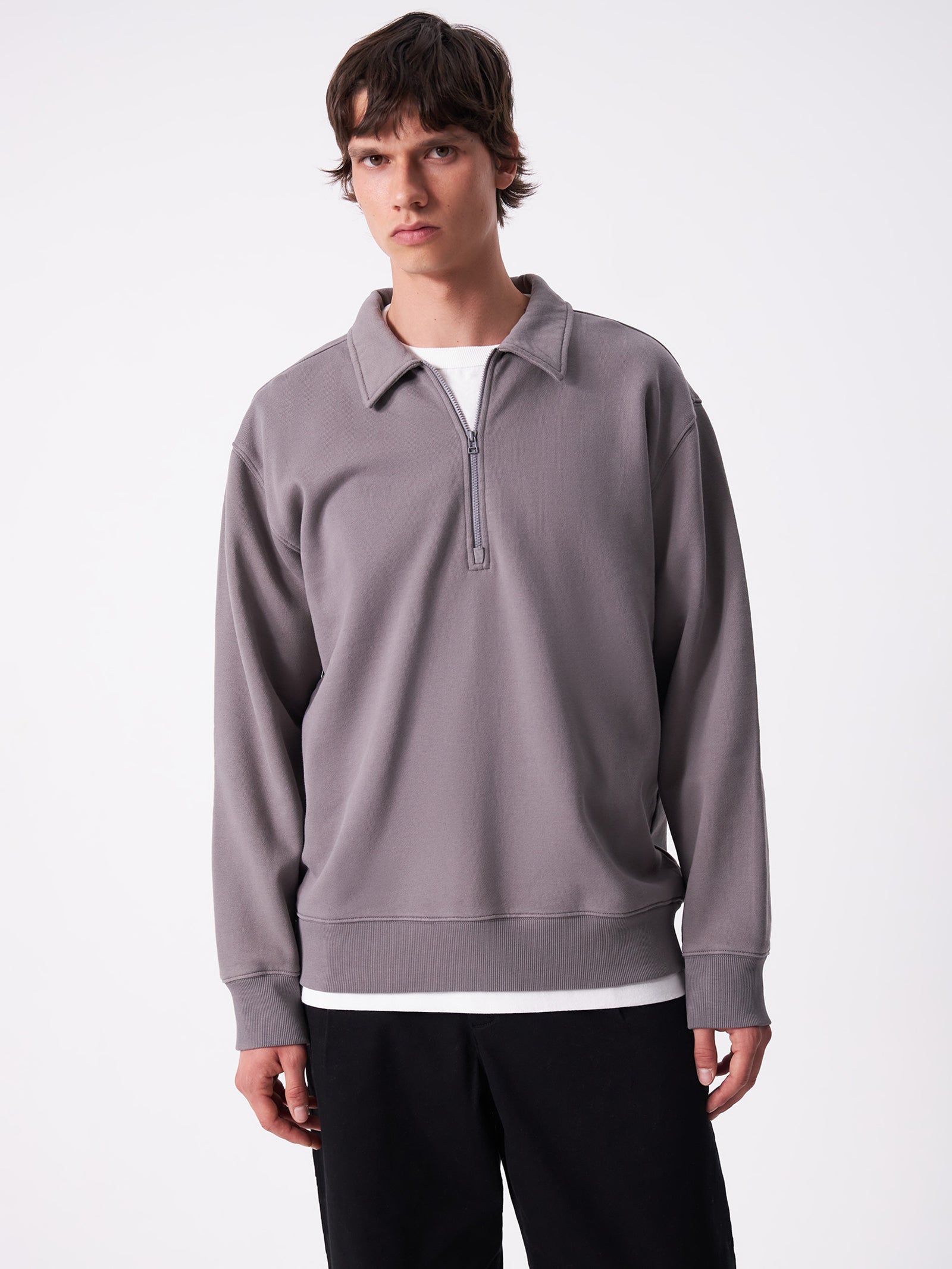 Article Collared Zip Sweat