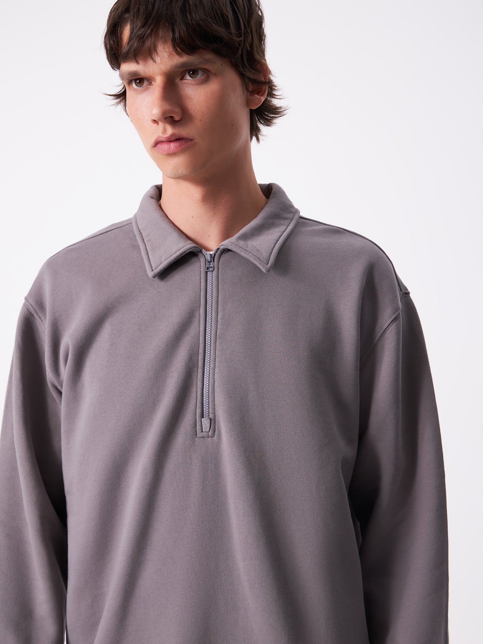 Article Collared Zip Sweat