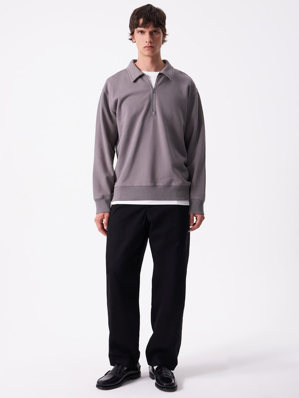 Article Collared Zip Sweat