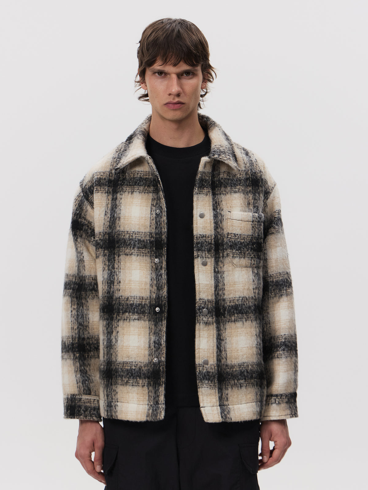 Article One Tech Flannel Jacket | Black/White Check