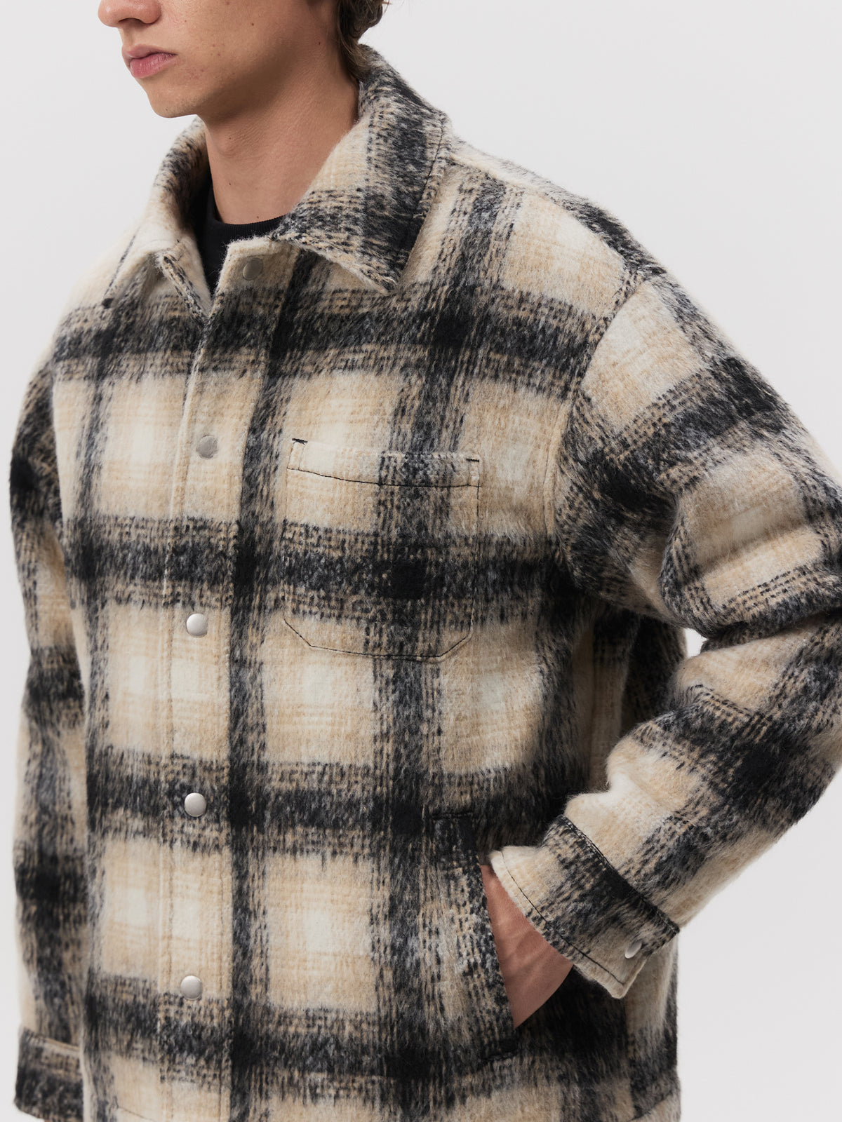 Article One Tech Flannel Jacket | Black/White Check