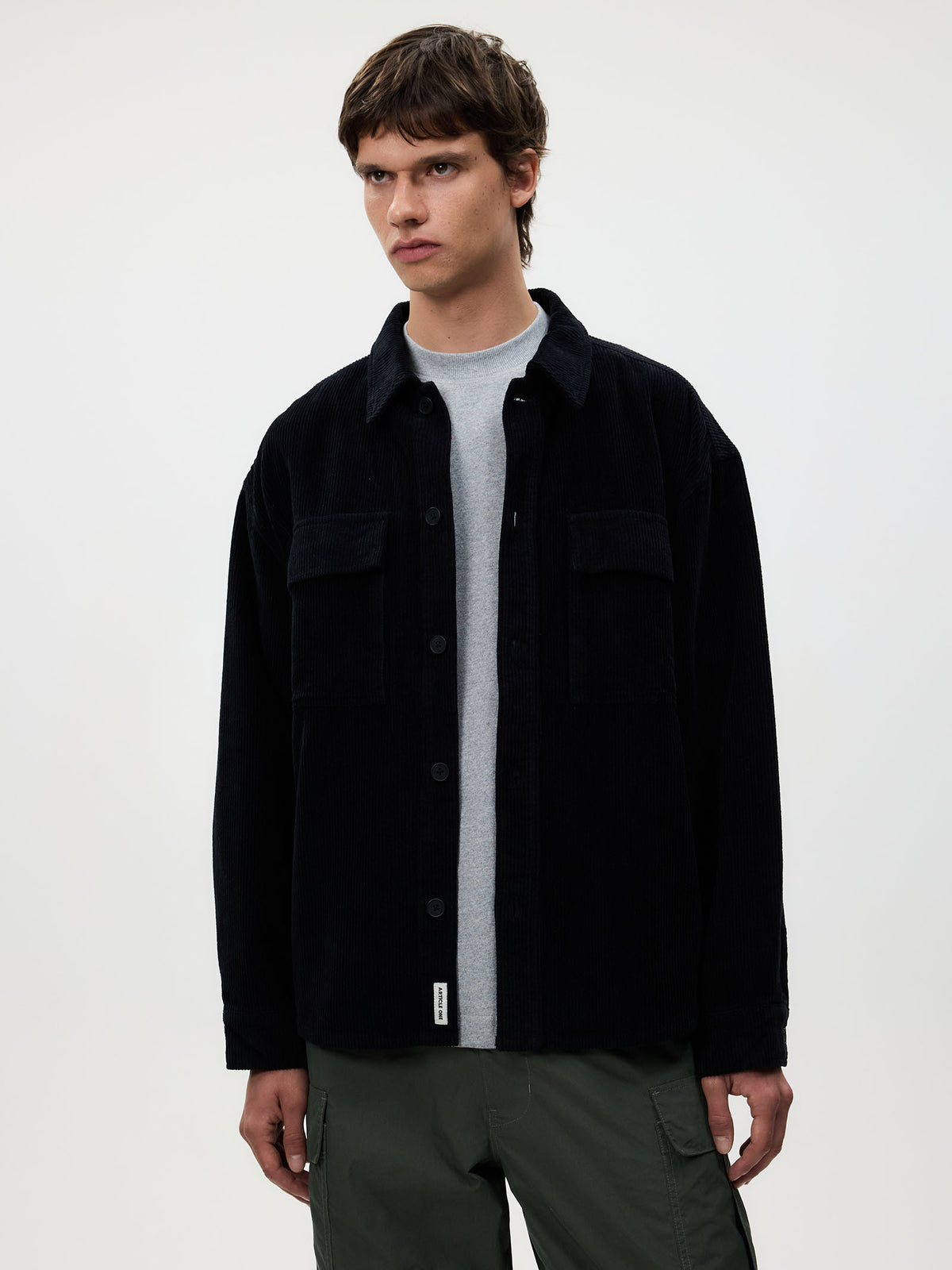 Article One Hunter Cord Overshirt | Charcoal