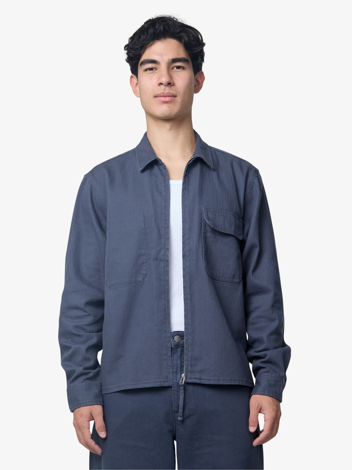 Article One Nino Washed Cotton Overshirt | WASHED AZURE