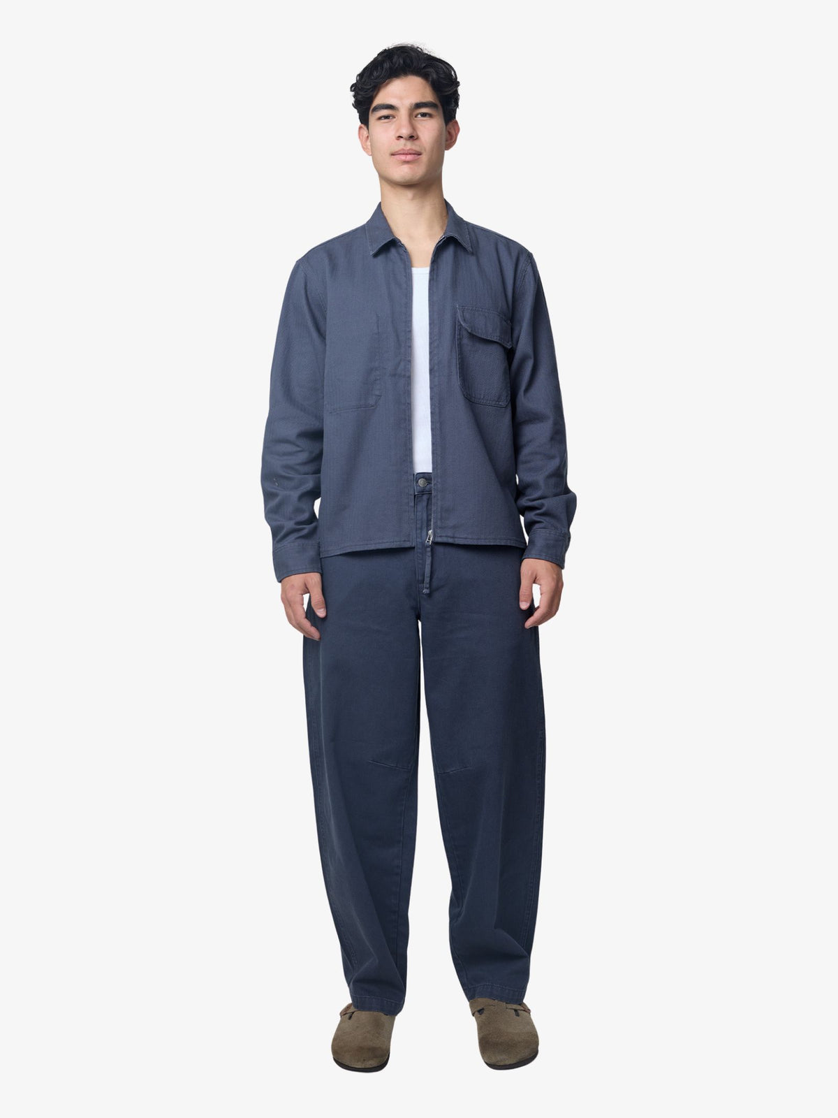 Article One Nino Washed Cotton Overshirt | WASHED AZURE