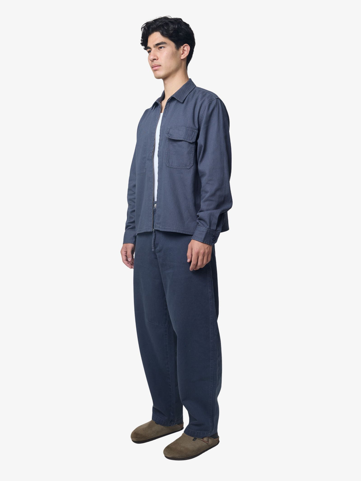 Article One Nino Washed Cotton Overshirt | WASHED AZURE