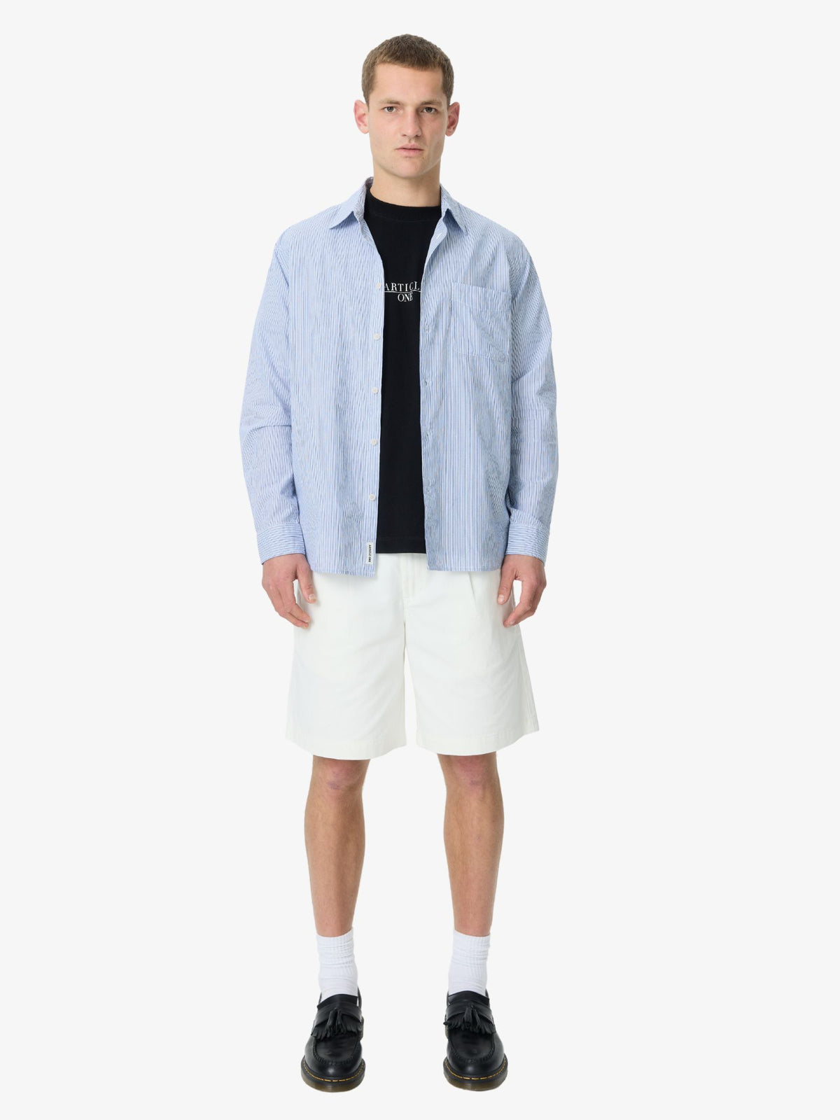 Article One Martin Poplin Shirt | Blue White