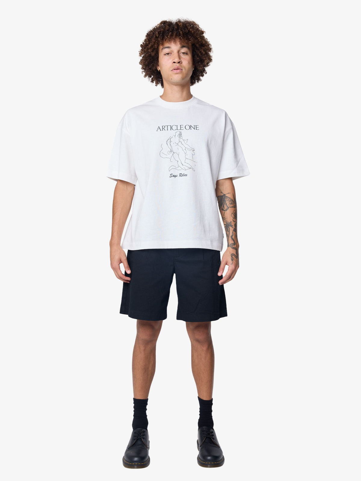 Article One Says Relax Tee | WHITE