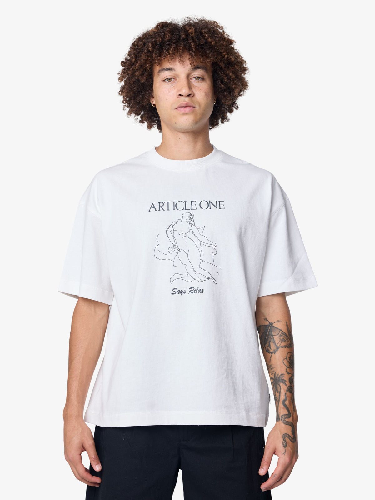Article One Says Relax Tee | WHITE
