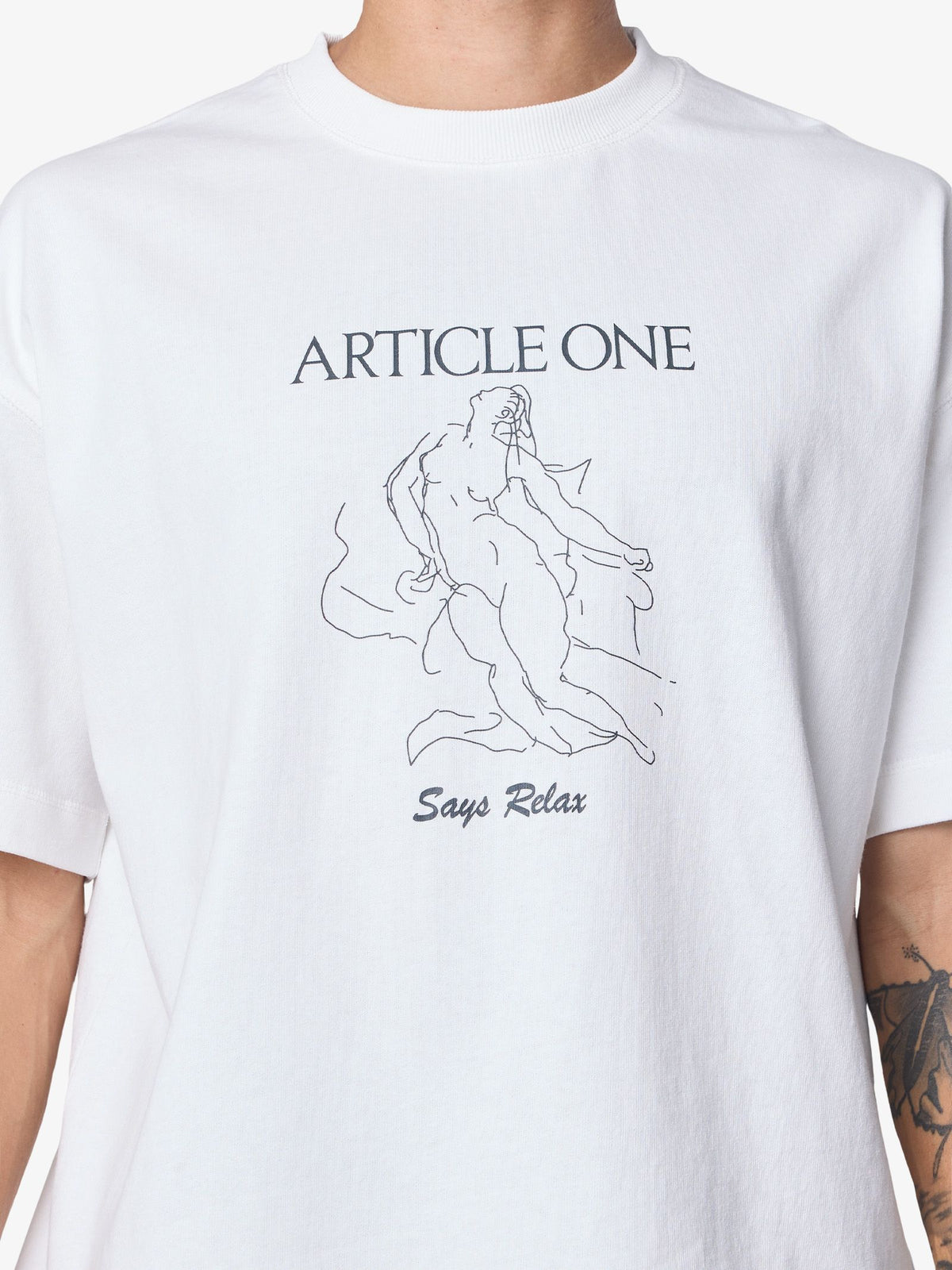 Article One Says Relax Tee | WHITE