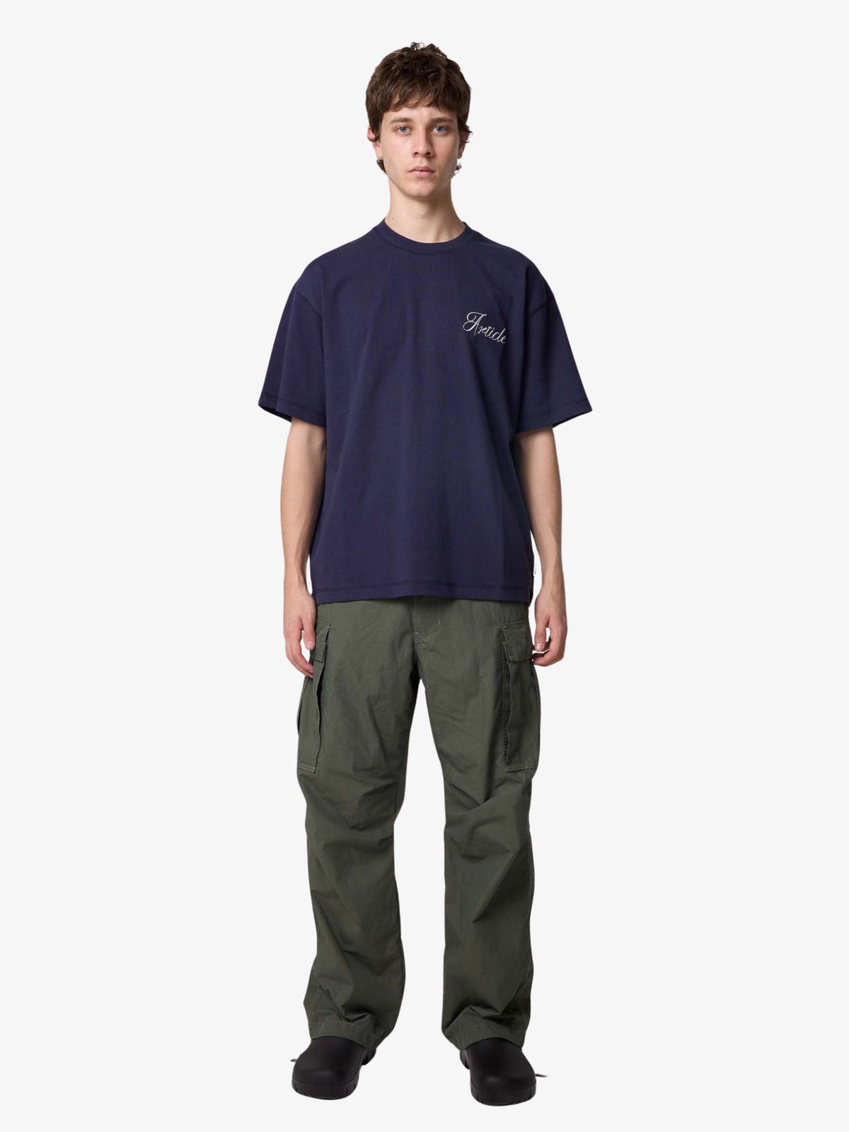 Article One Double Script Tee | NAVY