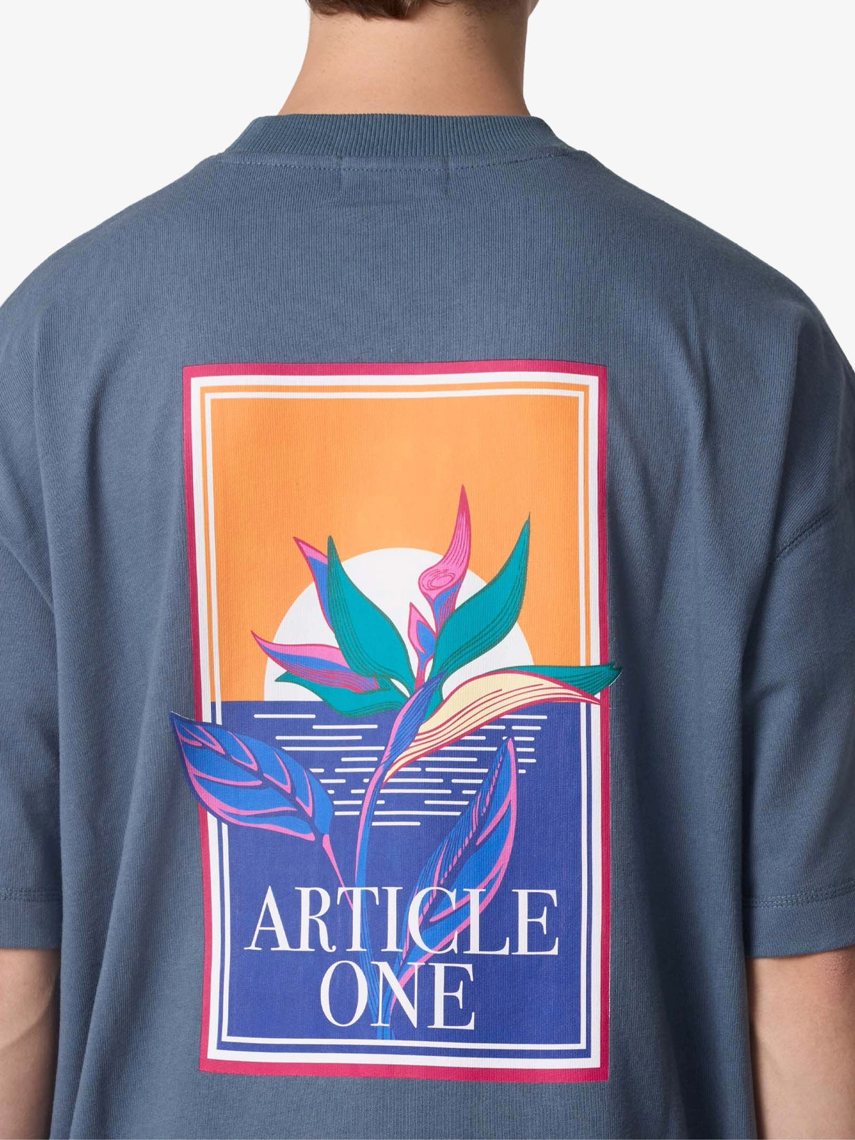 Article One Tropical Deco Tee | STEEL BLUE
