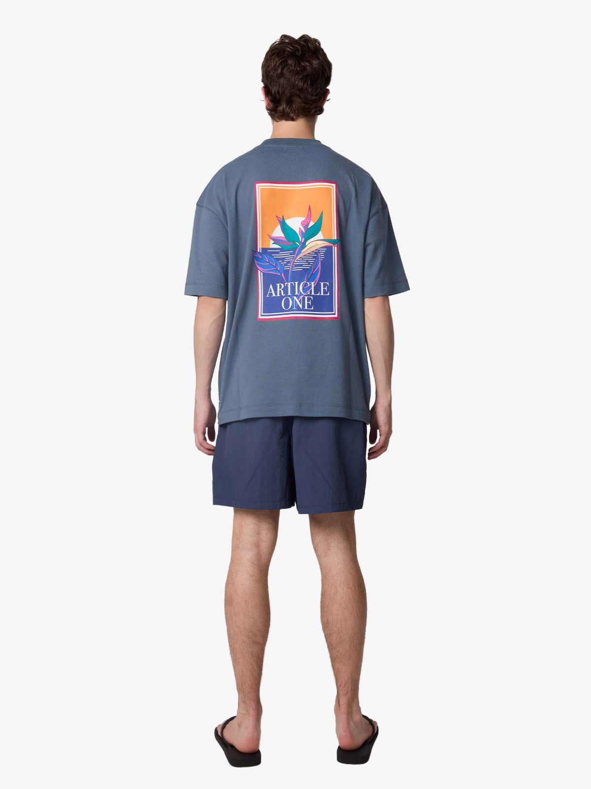 Article One Tropical Deco Tee | STEEL BLUE