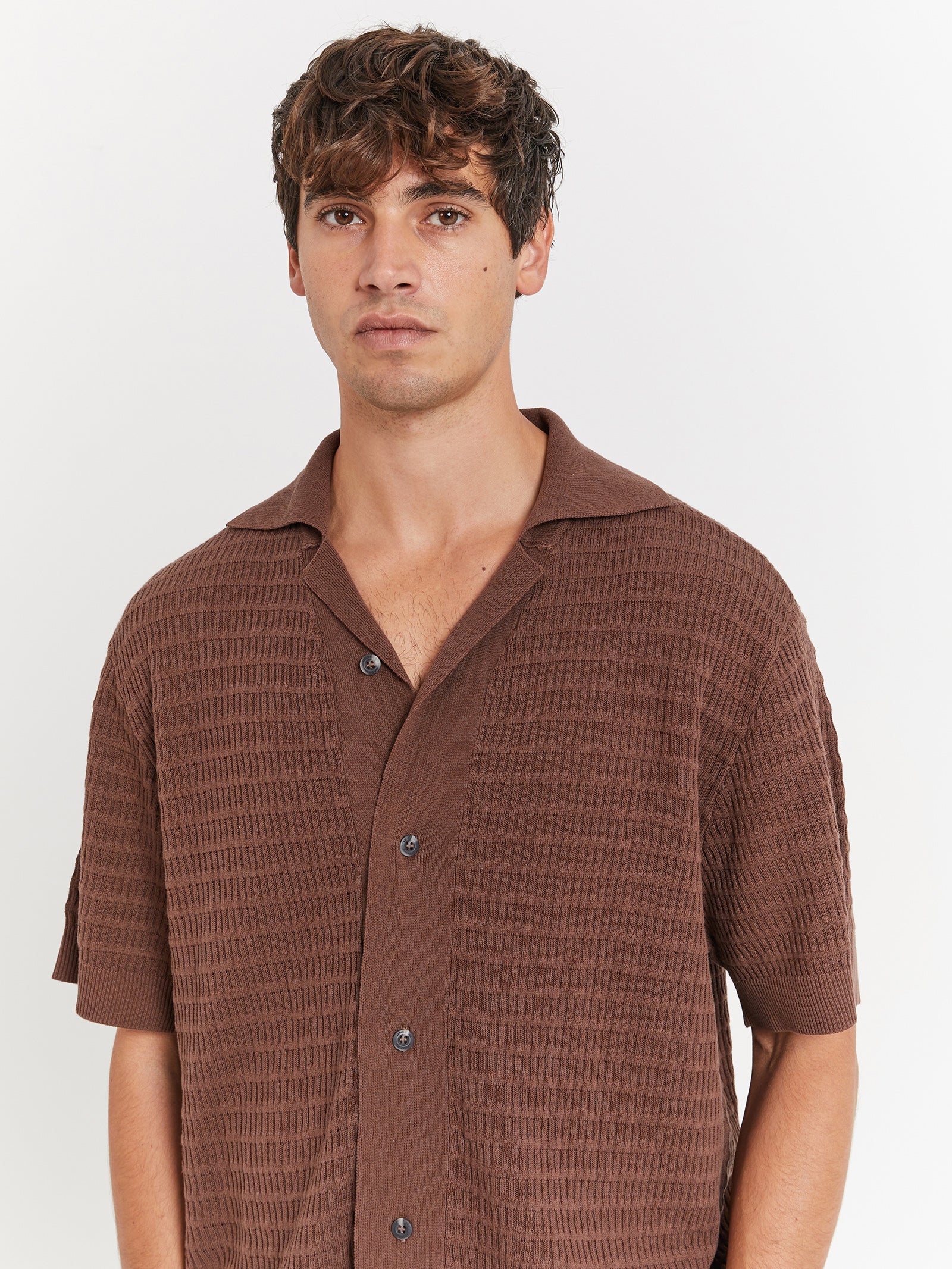 Zanito Knit Shirt in Taupe - Glue Store