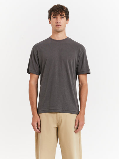 Ainsley Linen T-Shirt in Coal
