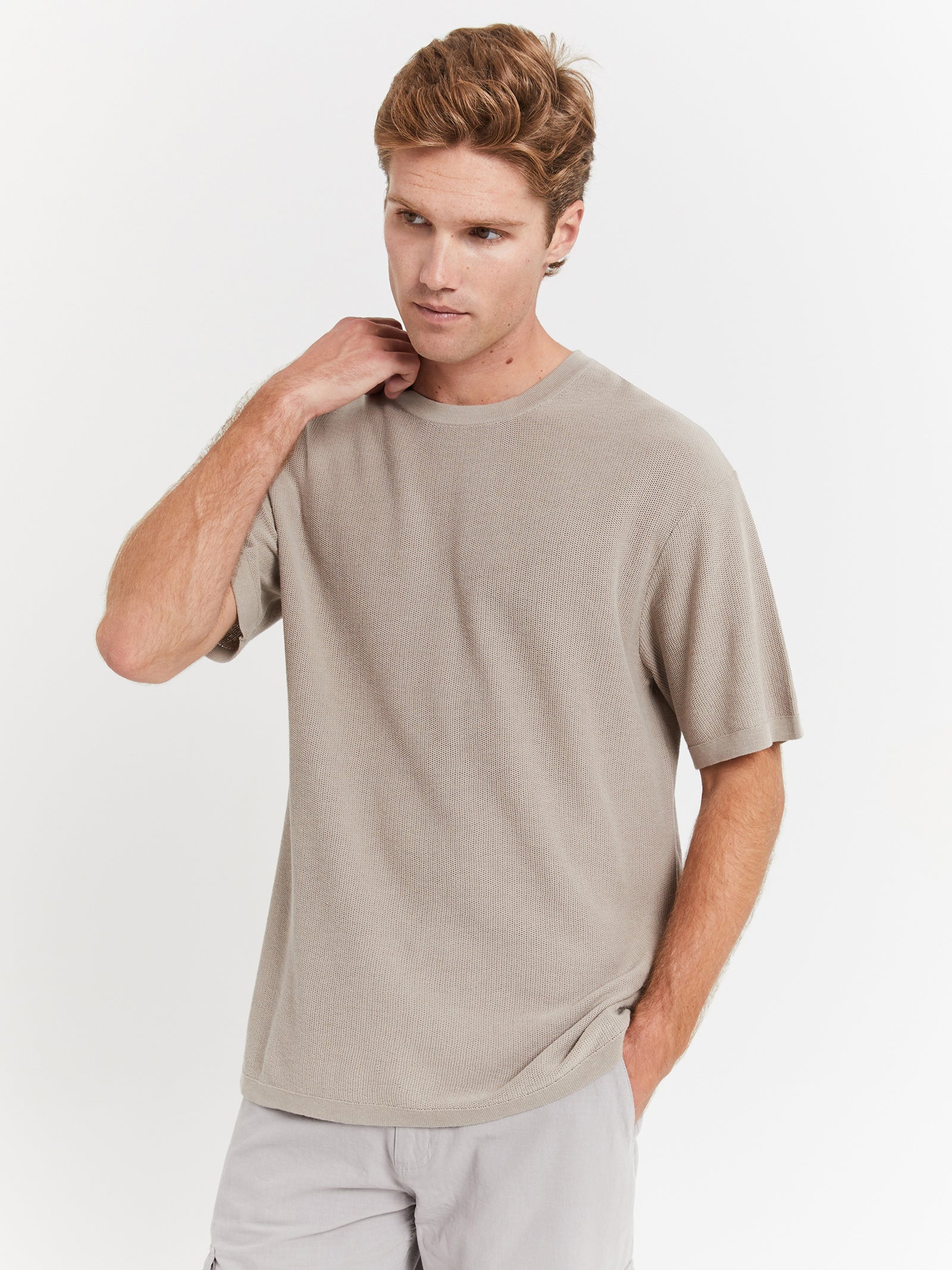 Hector Knit T-Shirt in Grey