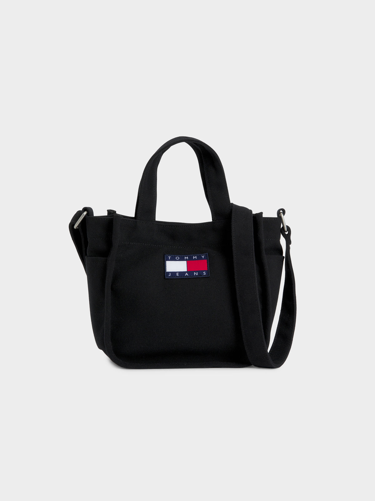 Badge Canvas Shopper Bag in Black
