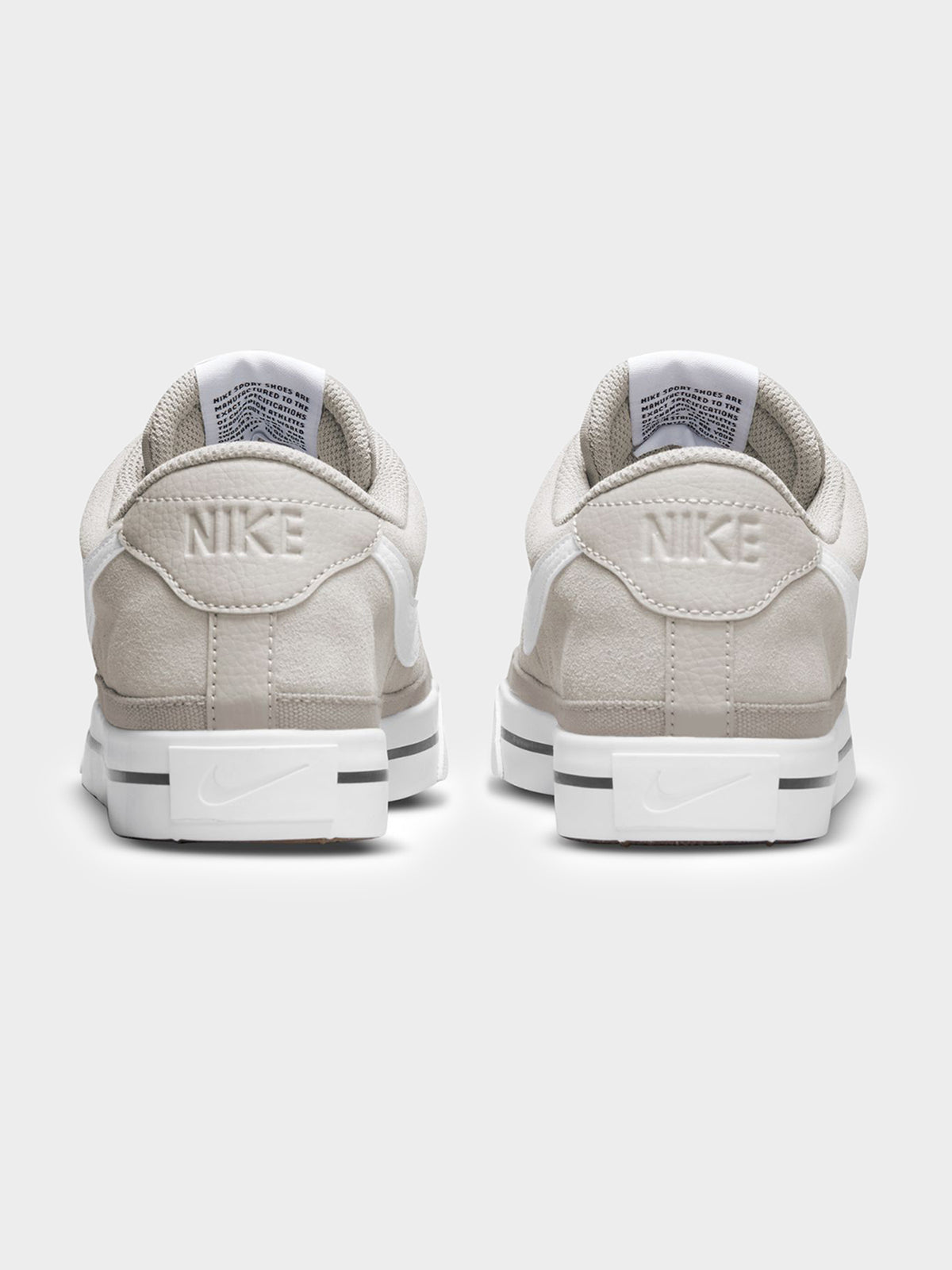 Nike Mens Court Legacy Suede Sneaker | Cobblestone/White-Black-Brown