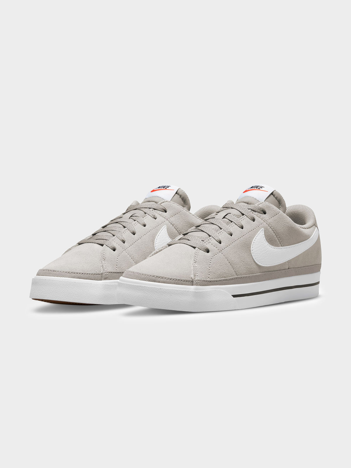Nike Mens Court Legacy Suede Sneaker | Cobblestone/White-Black-Brown