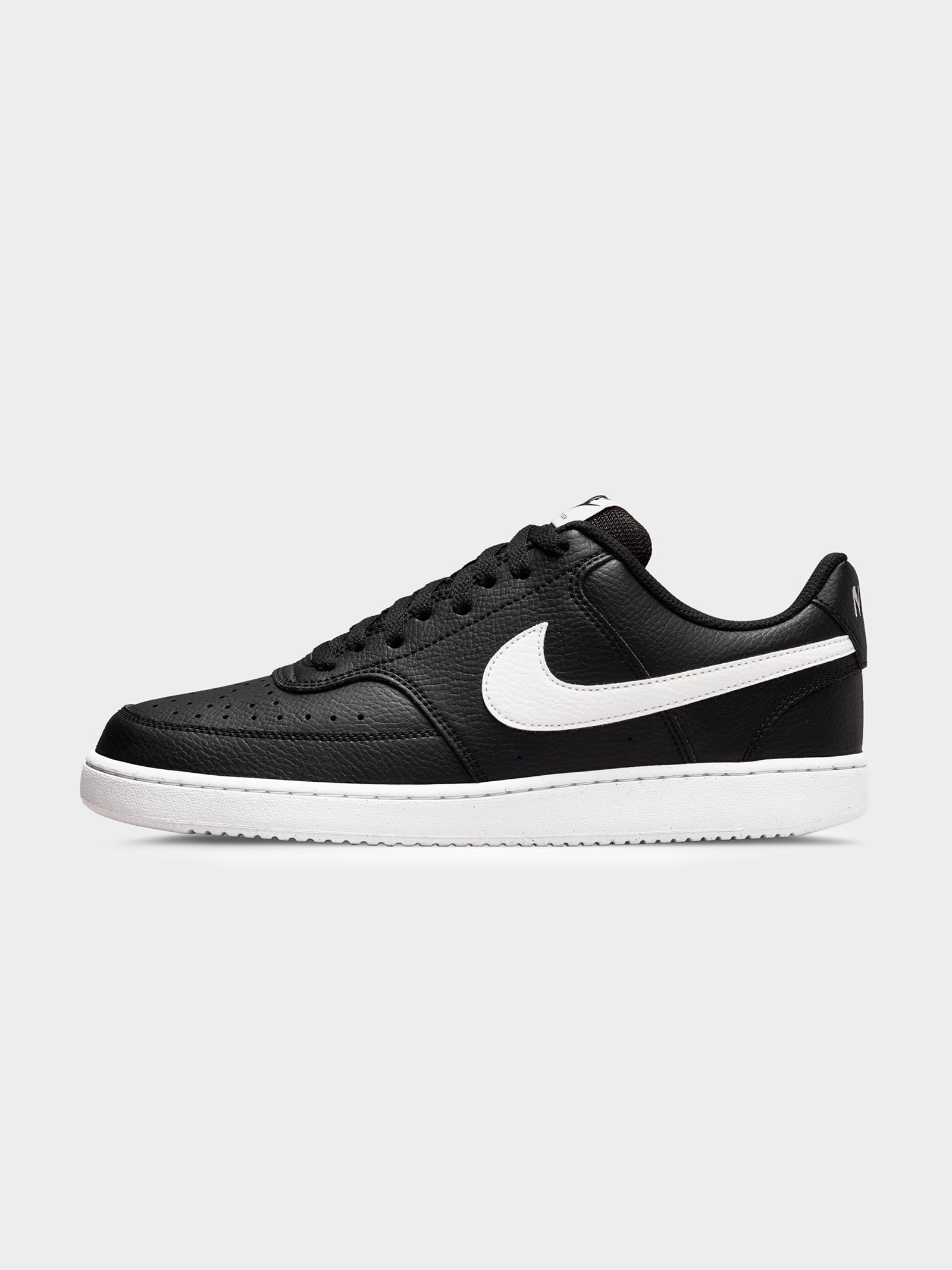 Nike Mens Court Vision Low Sneakers Black/White-Black