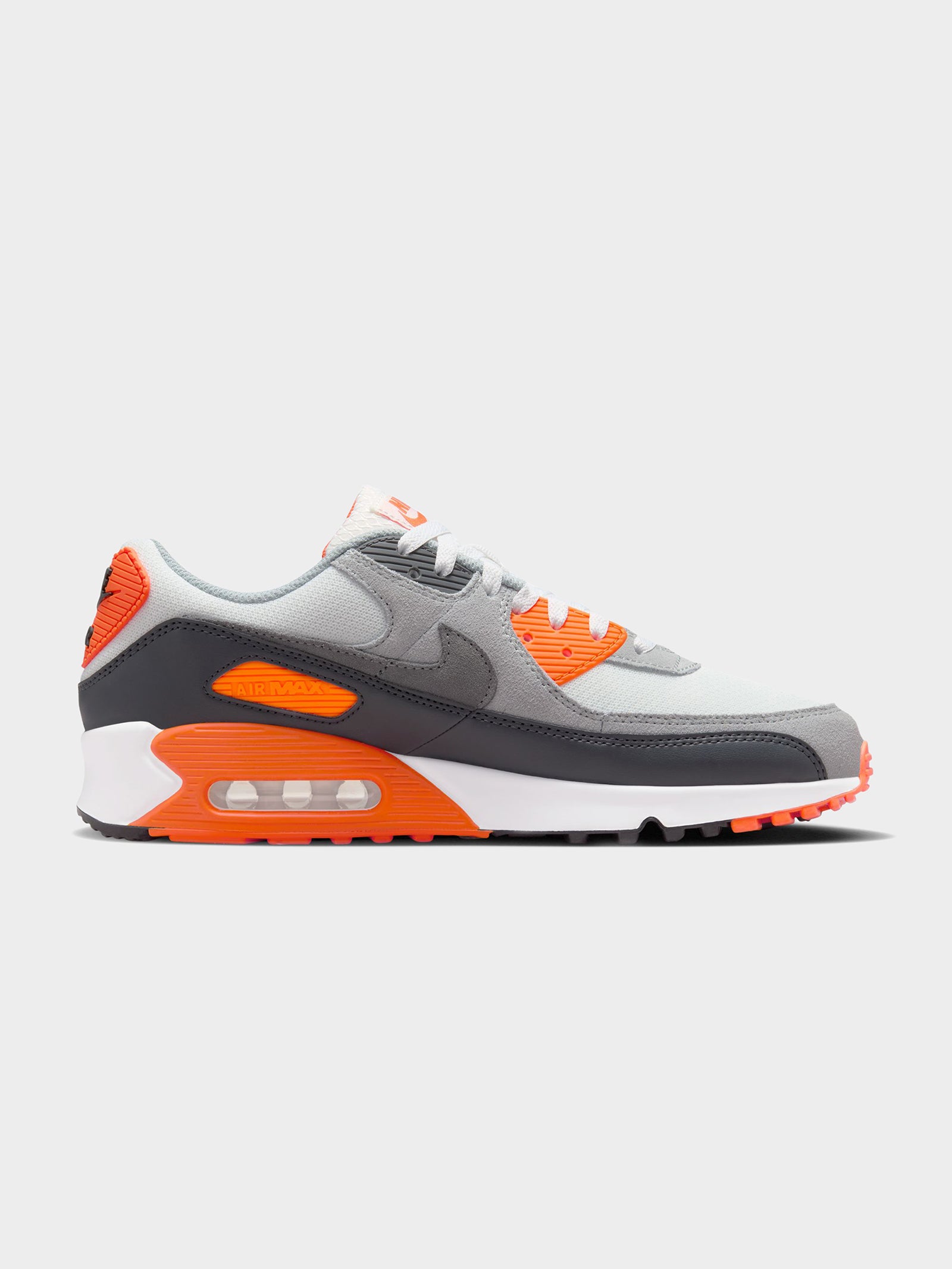 Nike Mens Air Max 90 Summit White/Grey/SafetyOrange