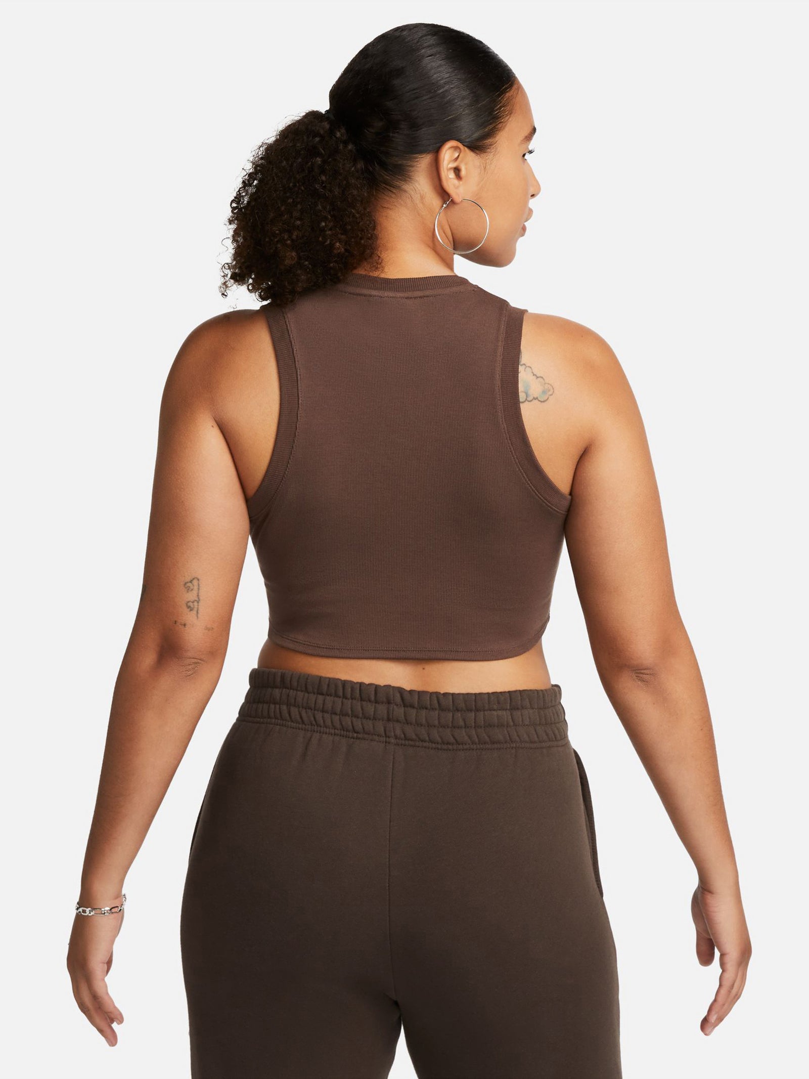 Nike Ribbed Cropped Tank Baroque Brown/Sail | Glue Store
