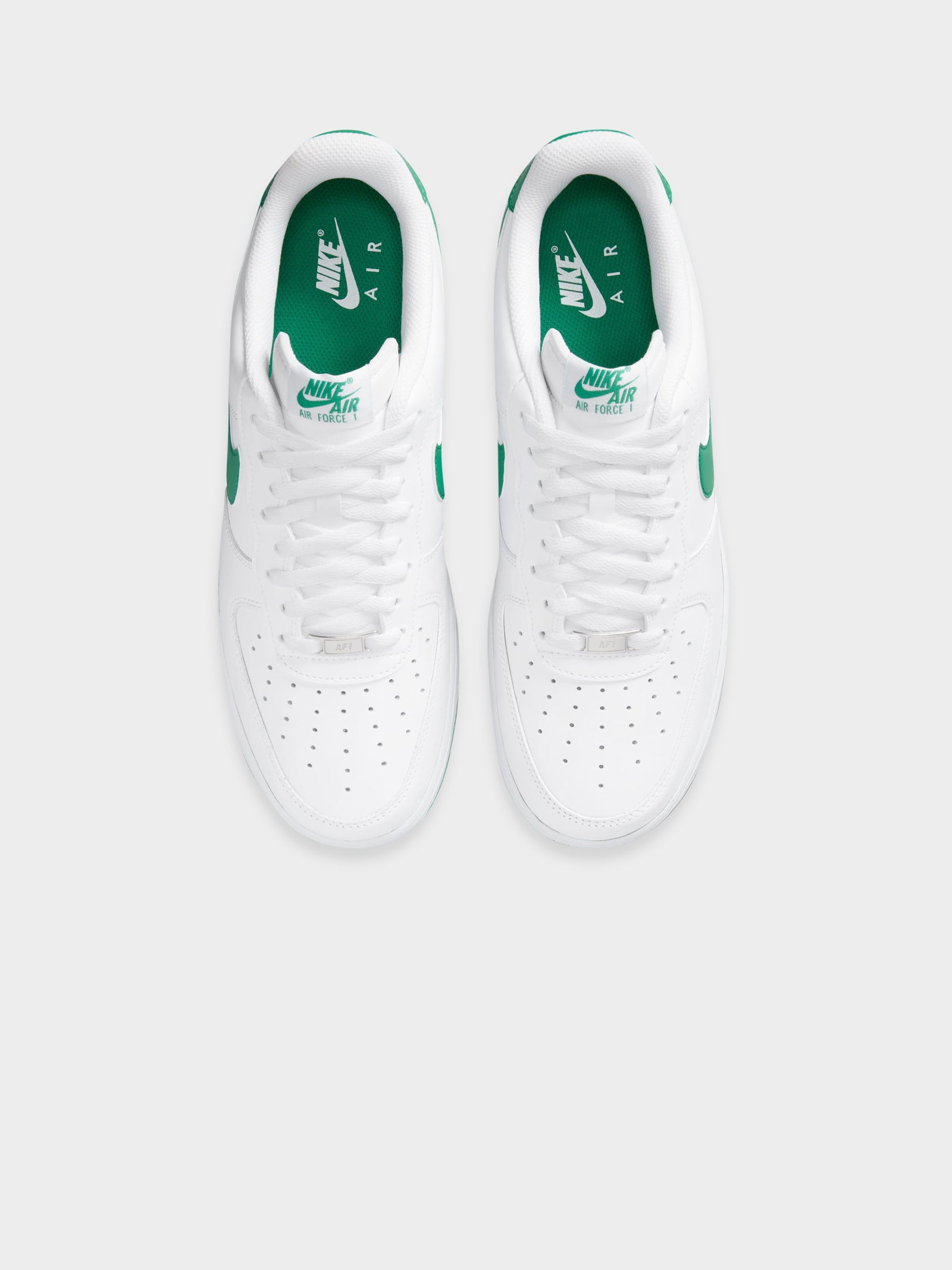 Nike Mens Air Force Low Sneakers White/Malachite-White