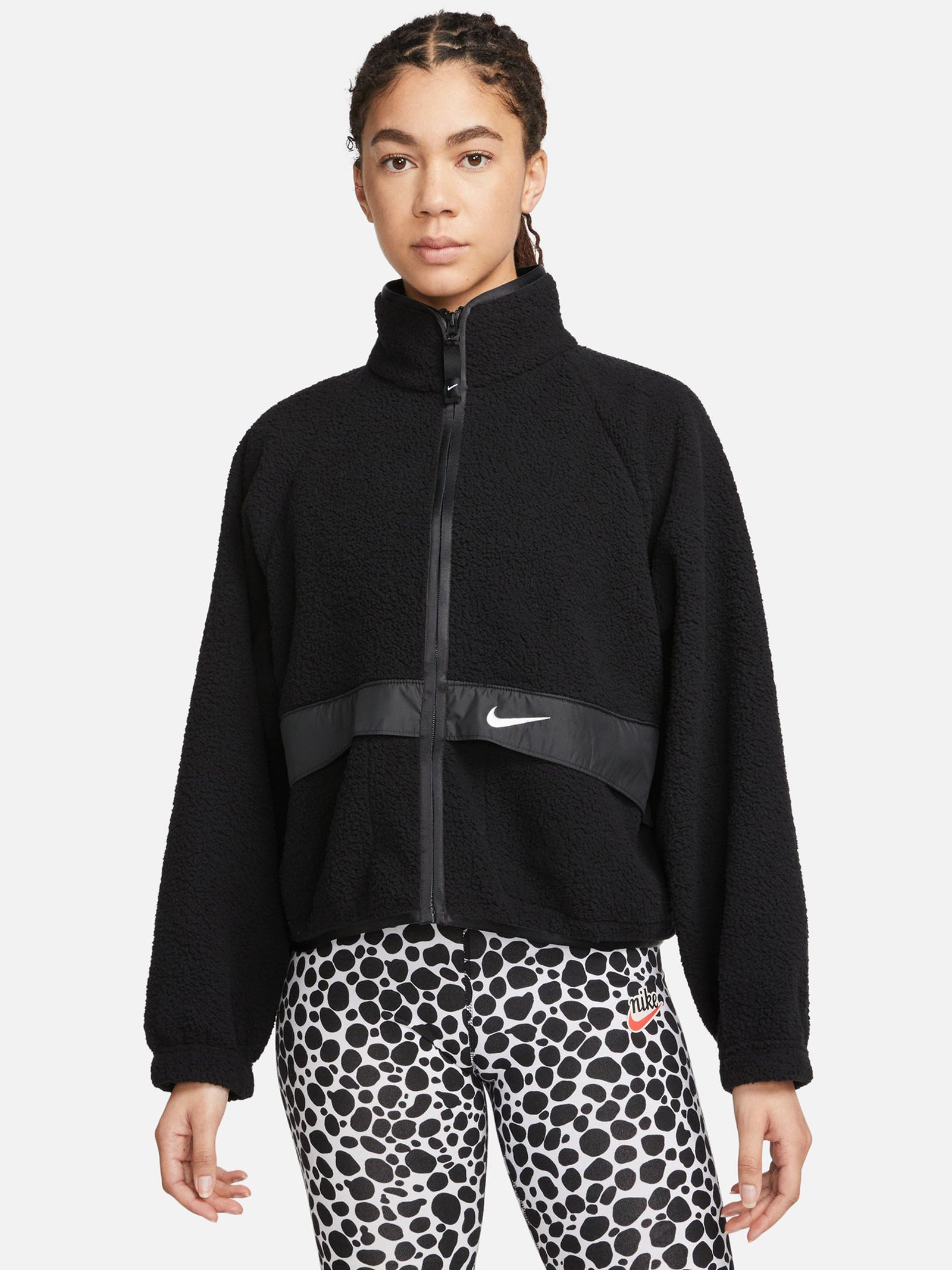 Nike Sportswear Sherpa Jacket Black/White | Glue Store