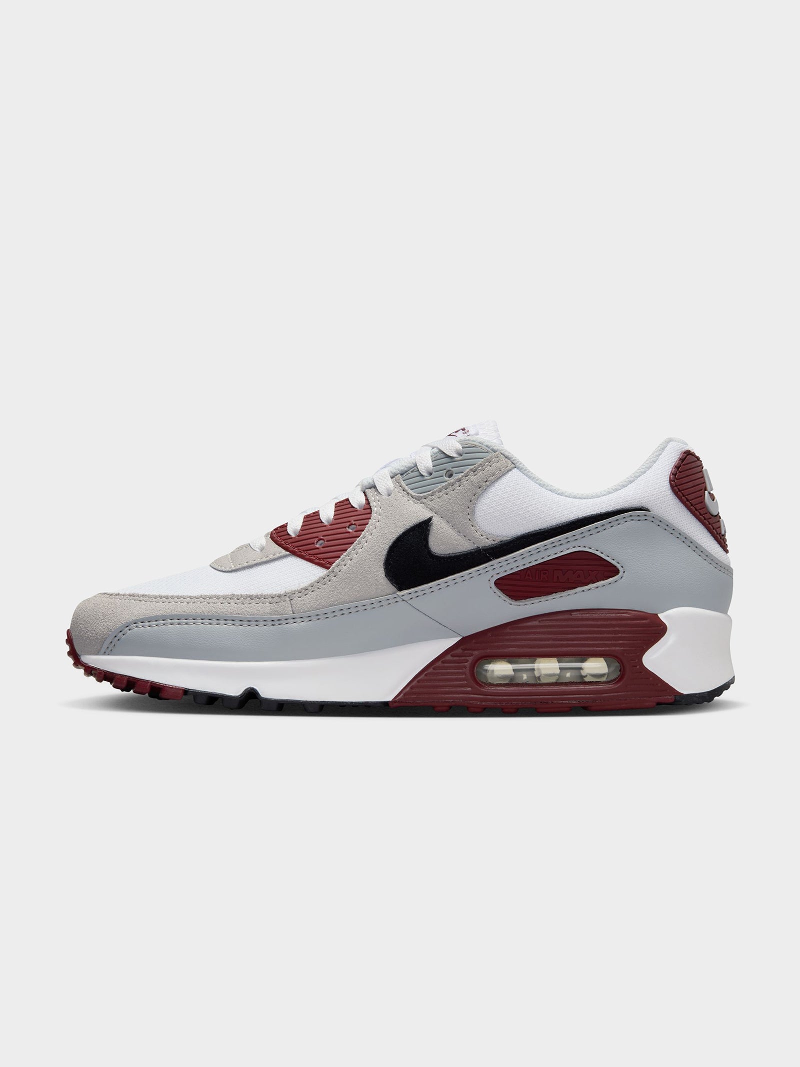Nike Mens Air Max 90 Sneakers White/Black-Dark Red Platinum