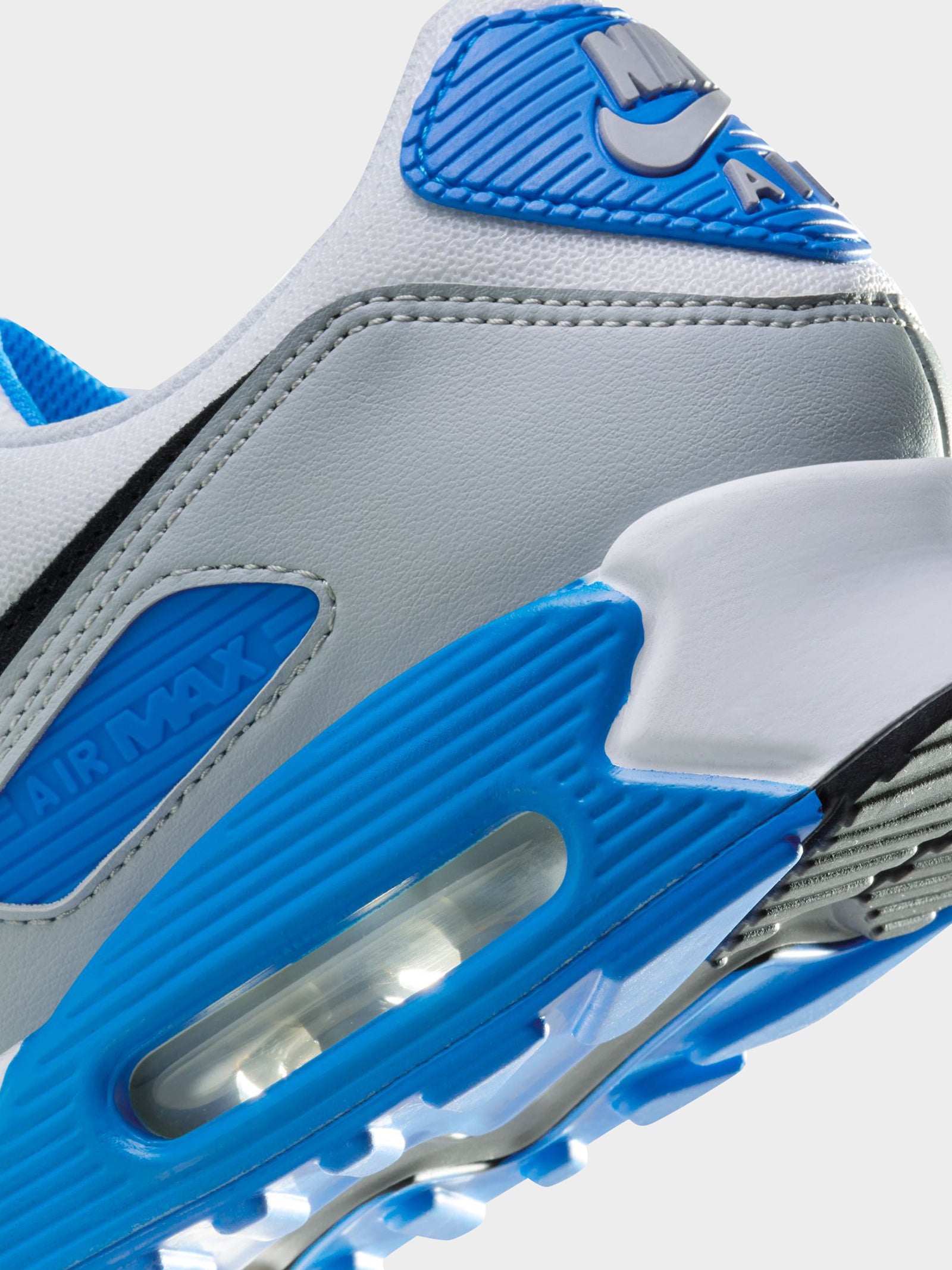 Nike Mens Air Max 90 Sneaker White/Black-Blue/Platinum