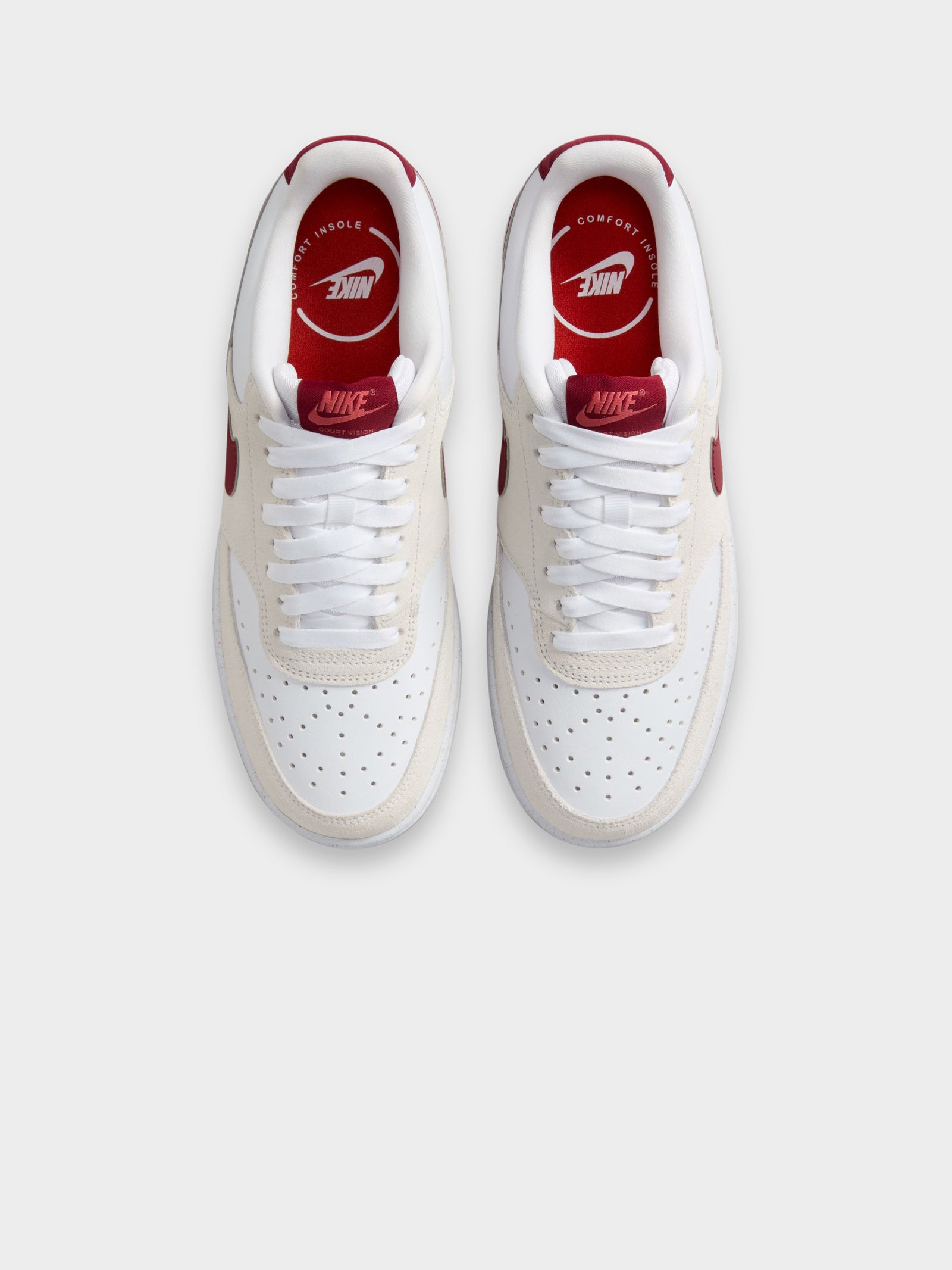 Womens Court Vision Low Sneakers in White, Team Red, Adobe & Dragon Red