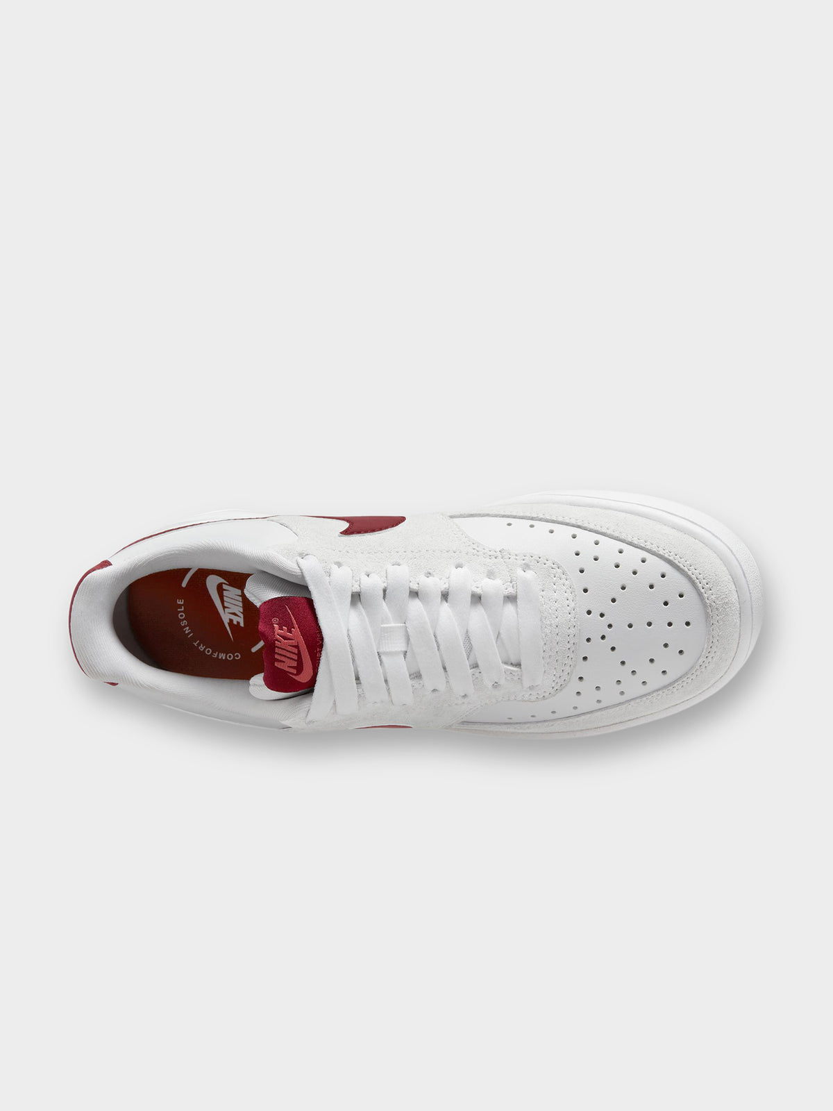 Womens Court Vision Low Sneakers in White, Team Red, Adobe &amp; Dragon Red