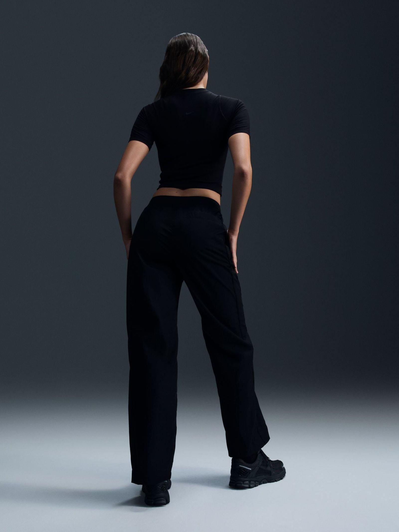 Women's High-Waisted Woven Open-Hem Pants