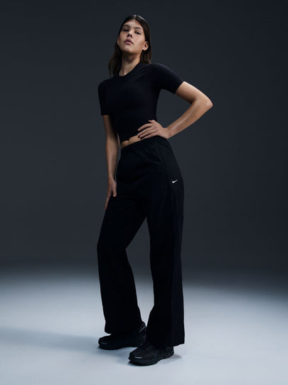 Women's High-Waisted Woven Open-Hem Pants