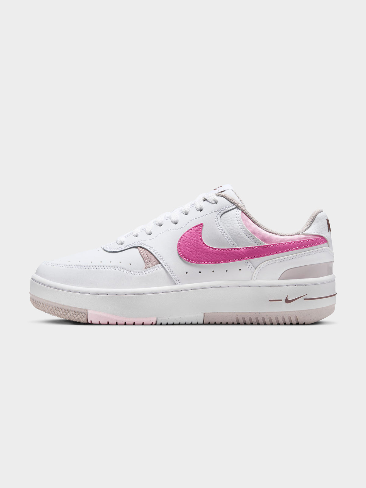 Nike Womens Gamma Force Sneaker | White/Playful Pink-Plat Violet