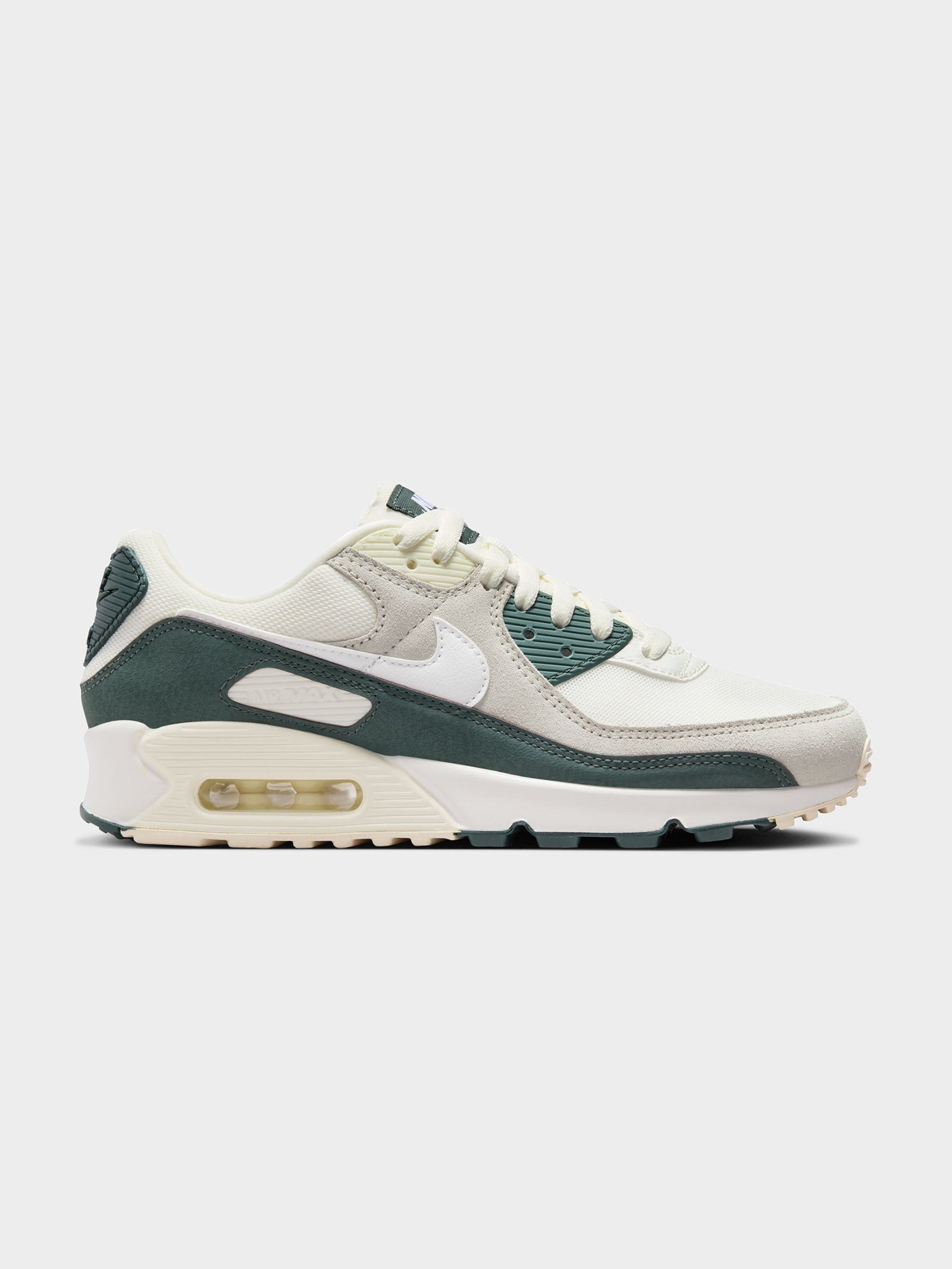 Womens Air Max 90 Sneakers in Sail, White, Green & Coconut Milk