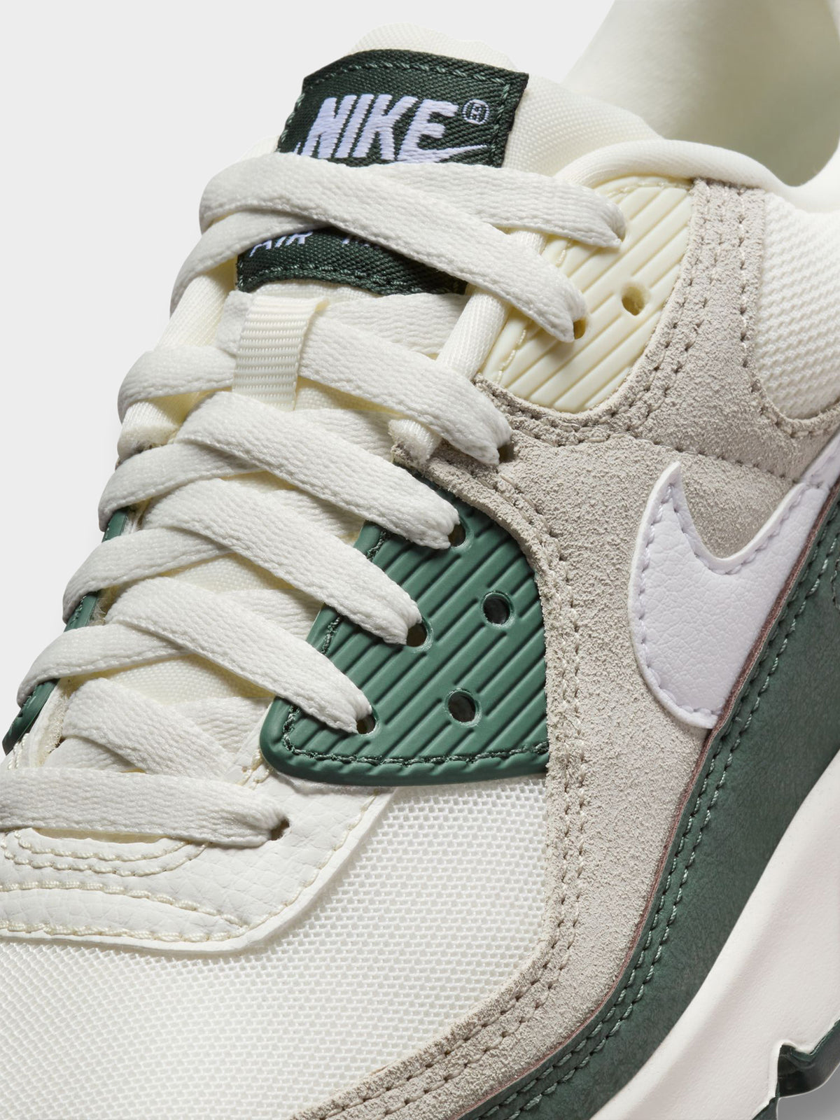 Nike Womens Air Max 90 Sneakers | Sail/White-Green-Coconut Milk