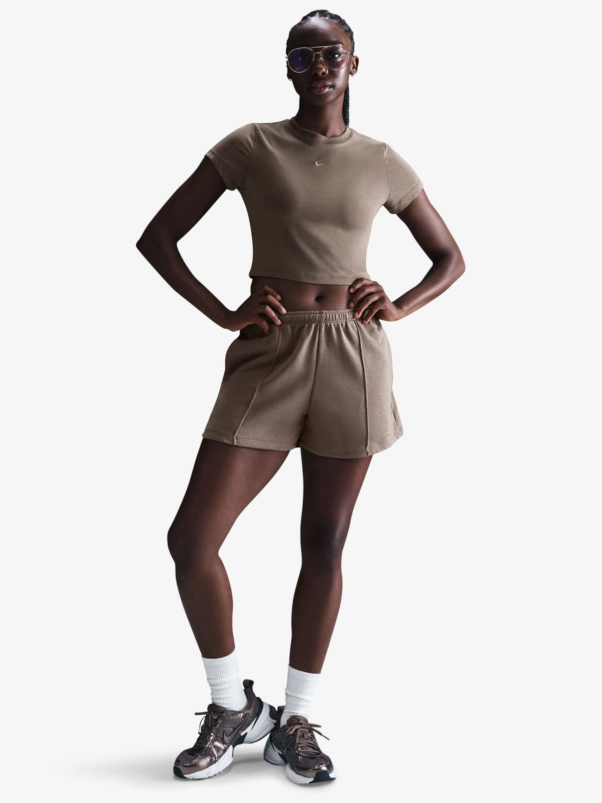 Nike Nike Sportswear Chill Knit Women's Cropped T-Shirt | MINK BROWN