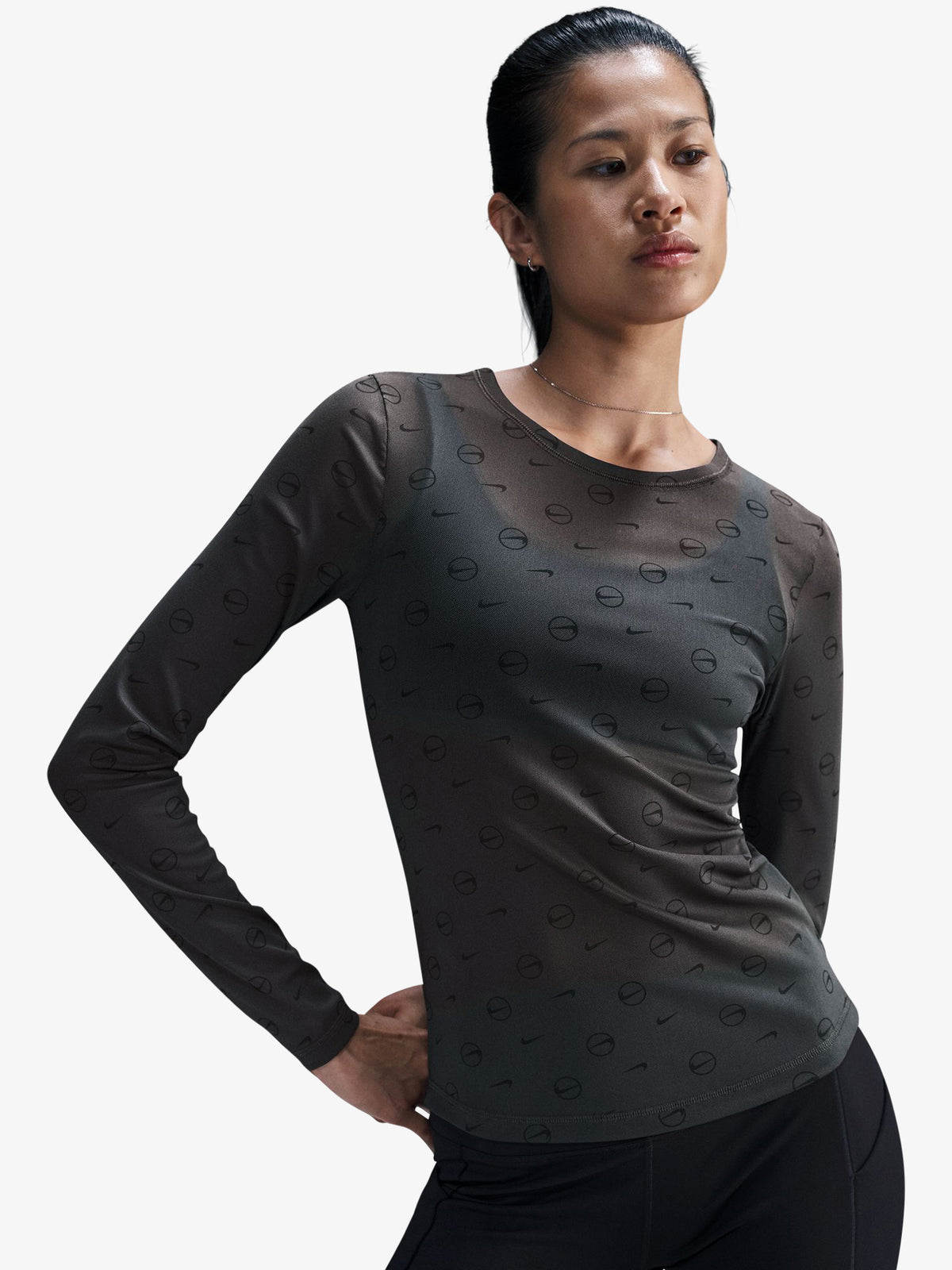 Nike Sportswear Women's Long-Sleeve Sheer Top | ANTHRACITE