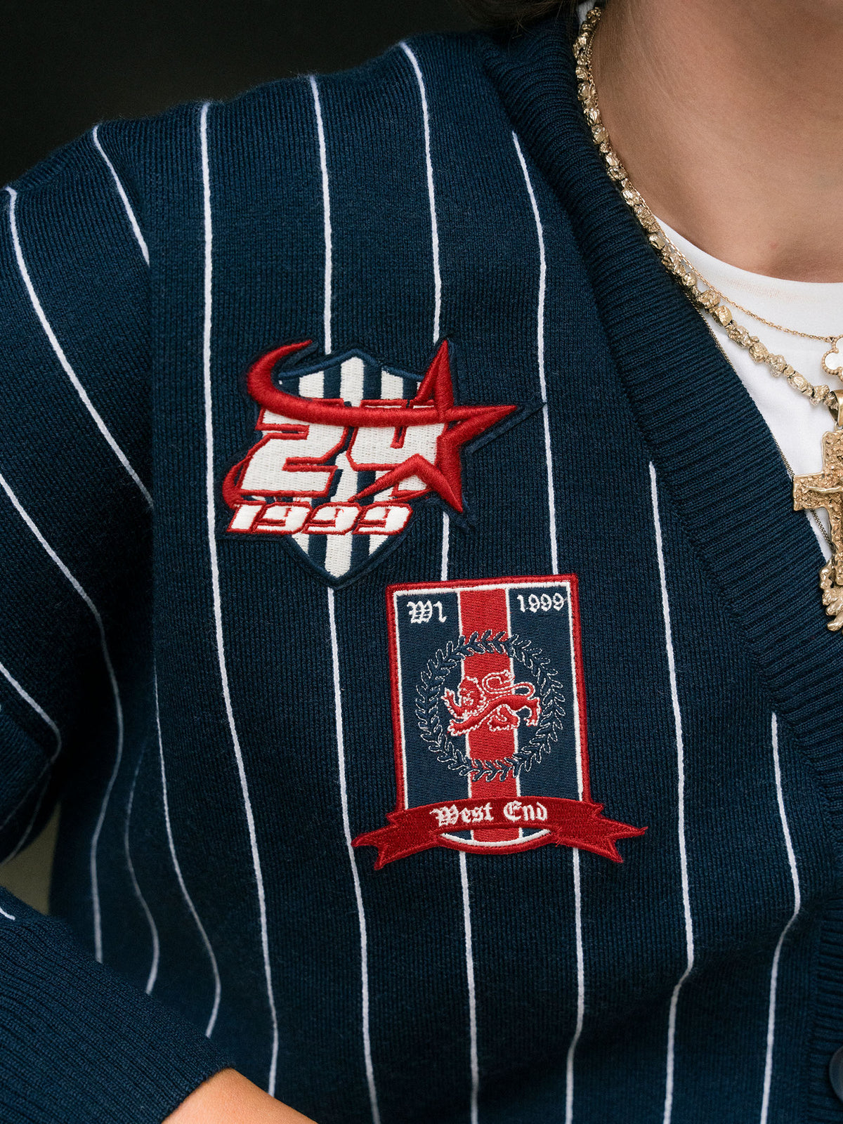 Ksubi Dean Cardigan | NAVY PINSTRIPE