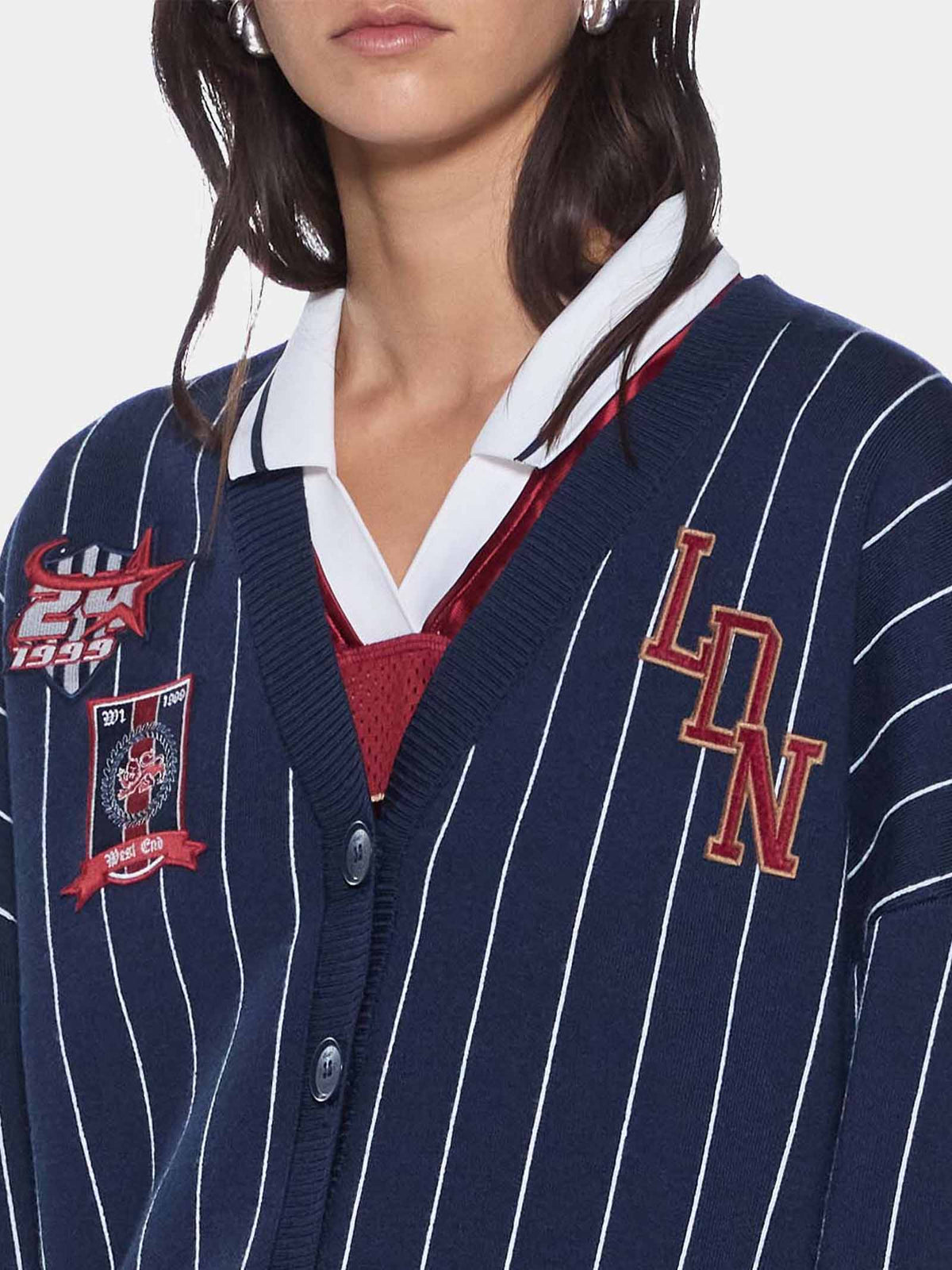Ksubi Dean Cardigan | NAVY PINSTRIPE