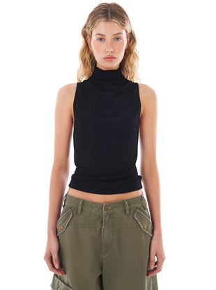 High Neck Ribbed Tank